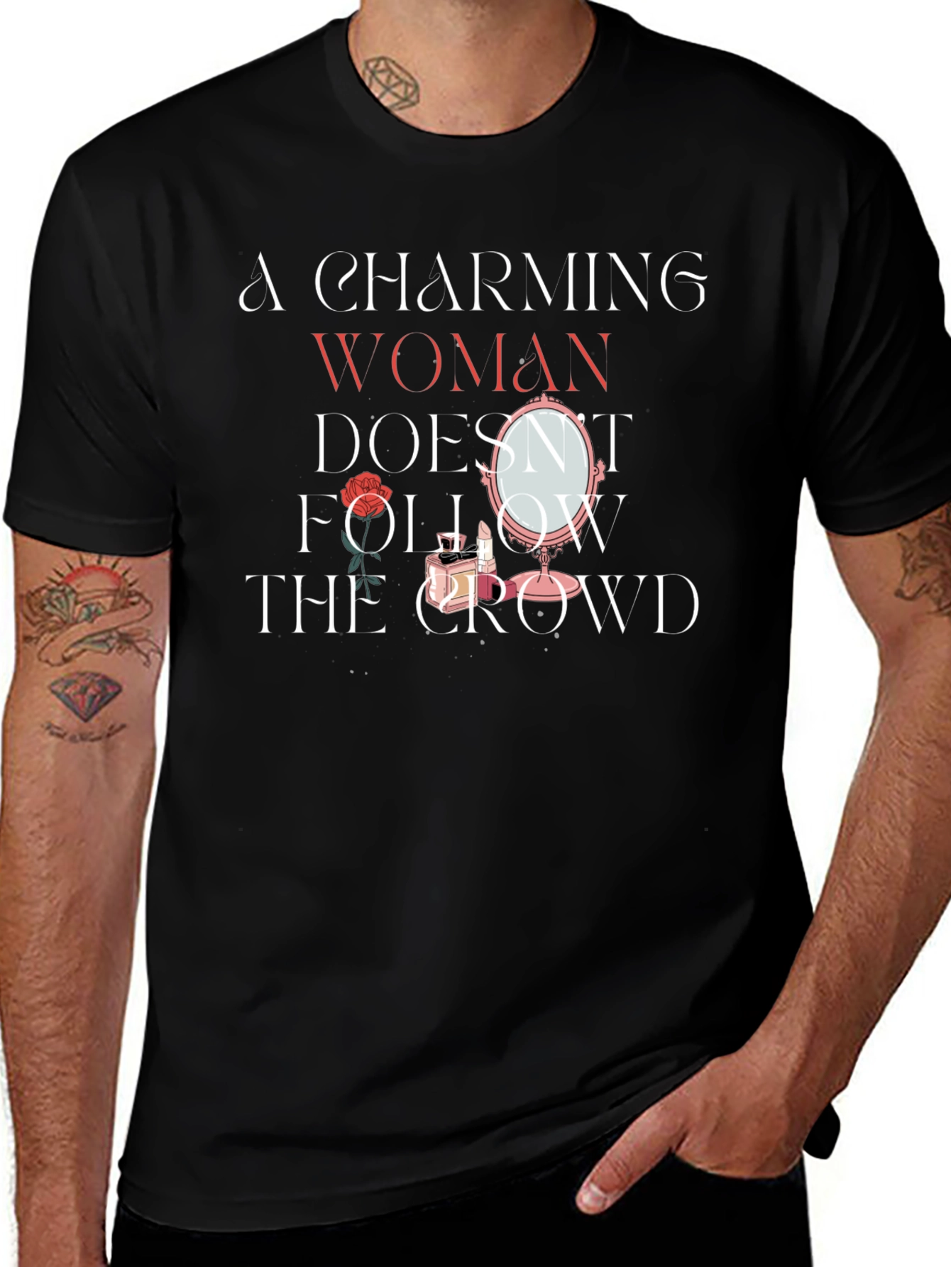 Charming Woman Graphic T-Shirt - Unique Design