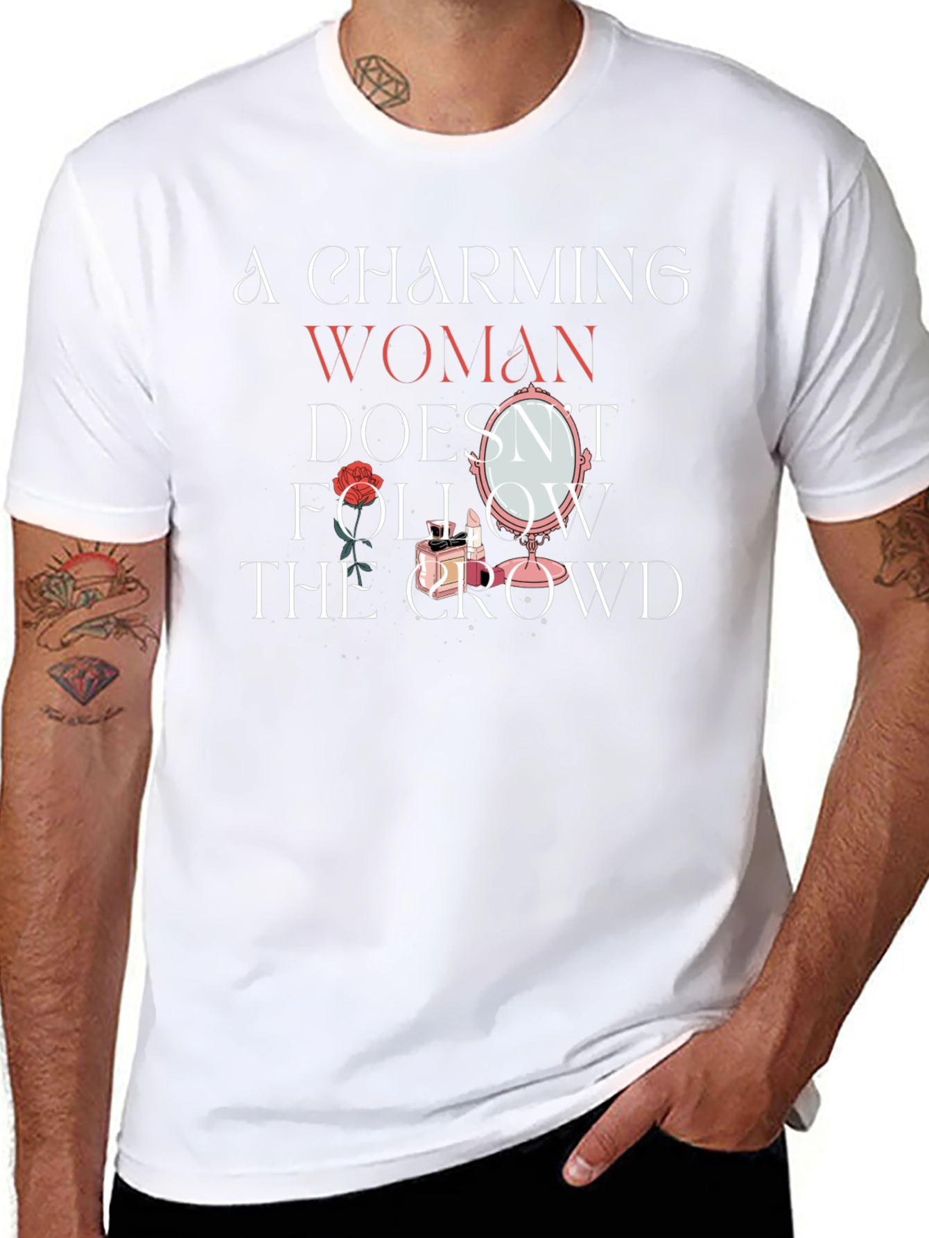 Charming Woman Graphic T-Shirt - Unique Design