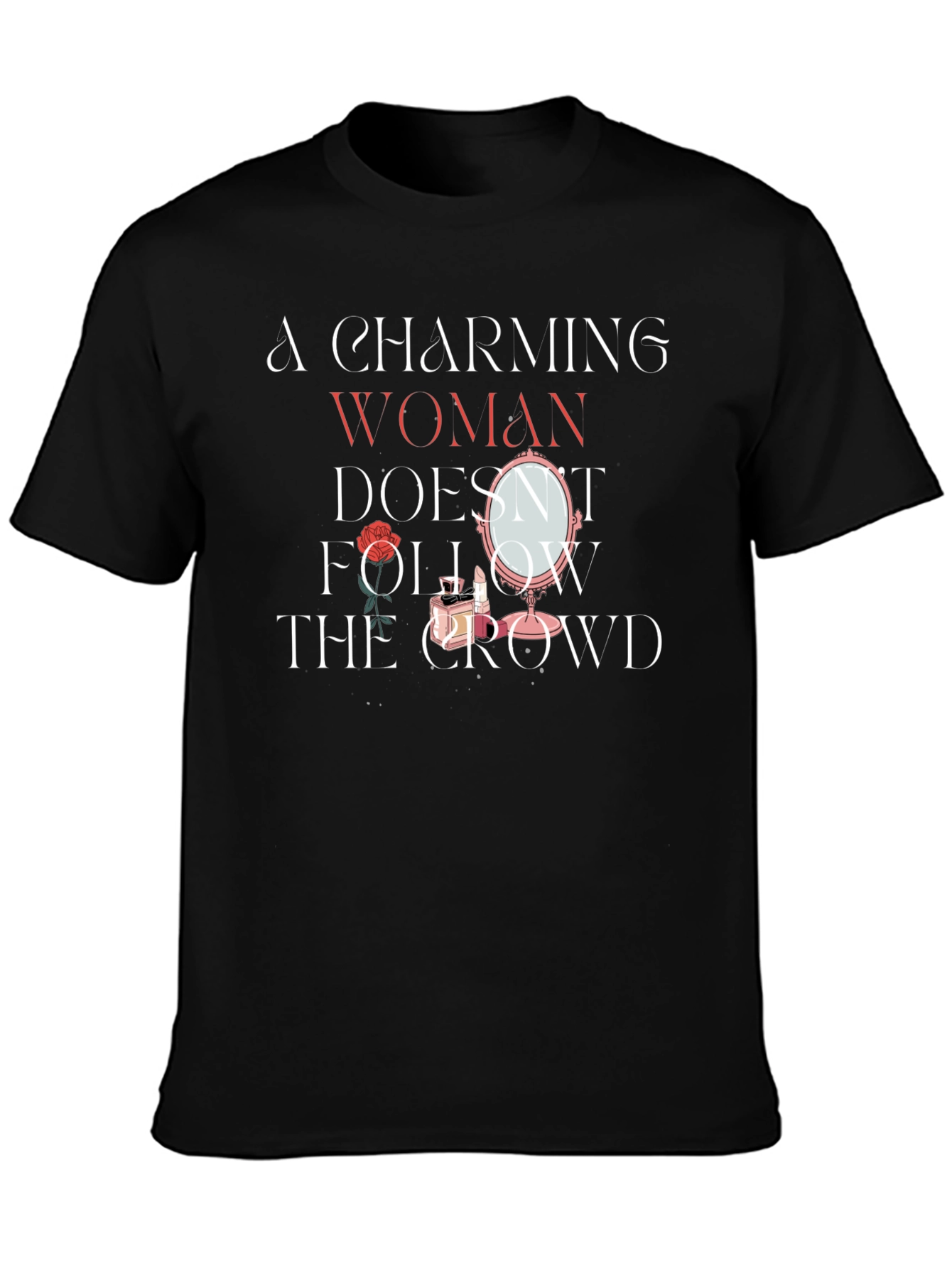 Charming Woman Graphic T-Shirt - Unique Design