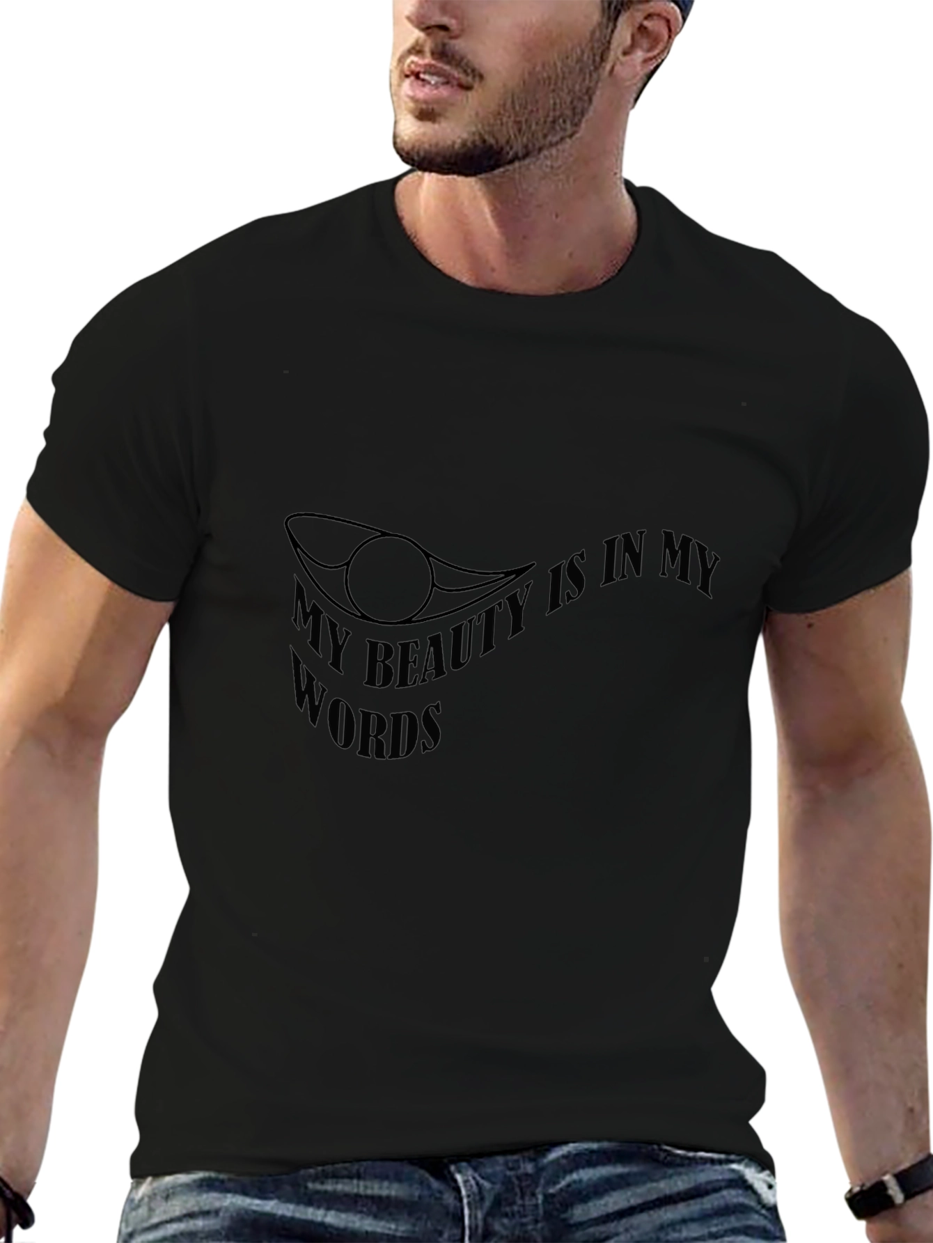 Beauty in Words Black Graphic Tee