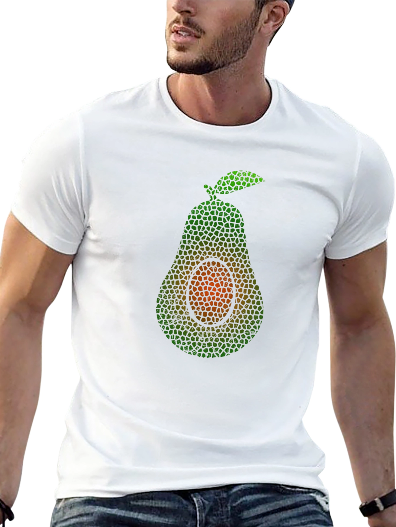 Avocado Mosaic Graphic Tee - Stylish Comfort