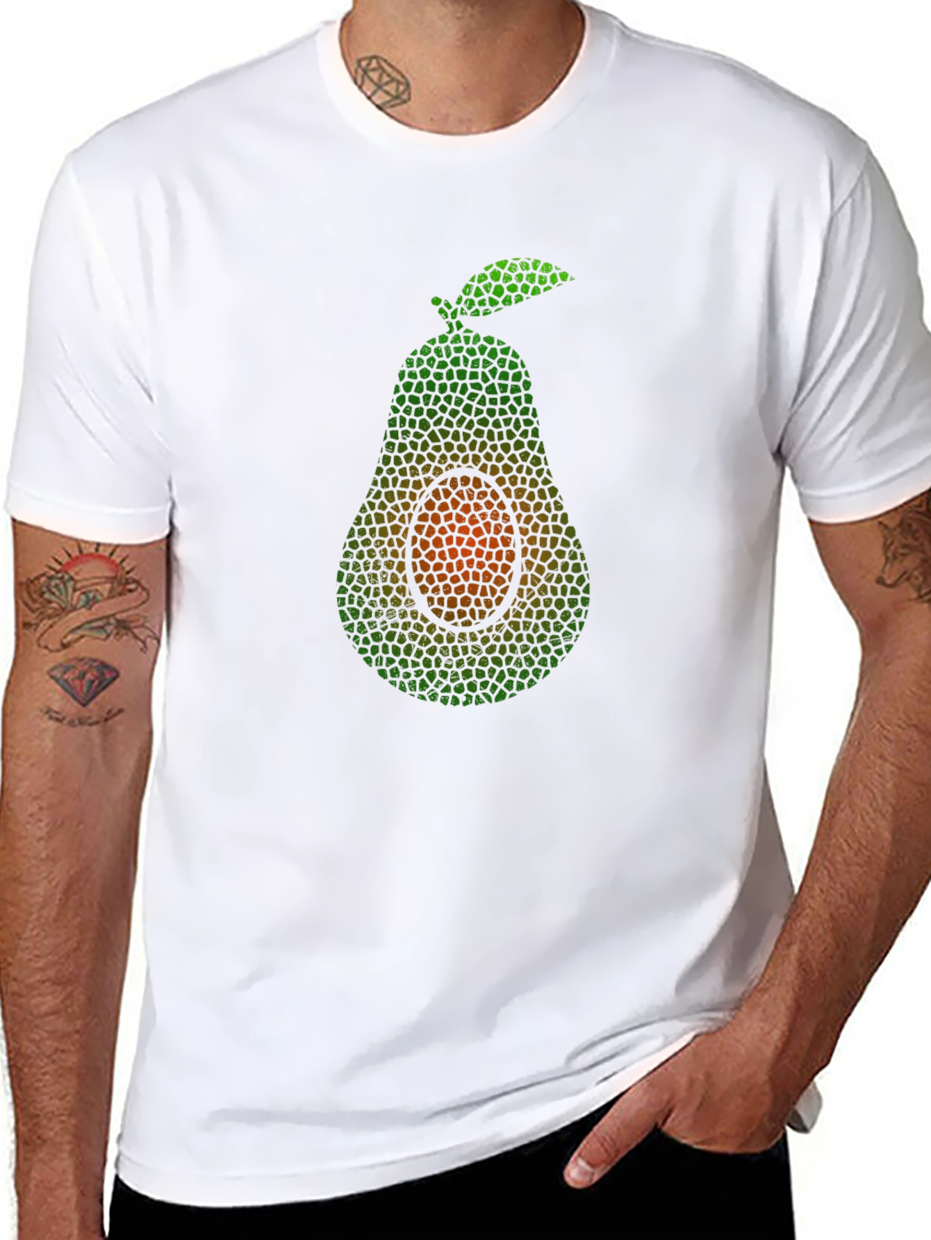 Avocado Mosaic Graphic Tee - Stylish Comfort