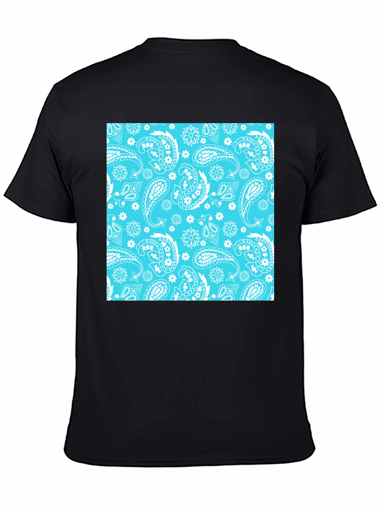 Cool Paisley Print Black T-Shirt