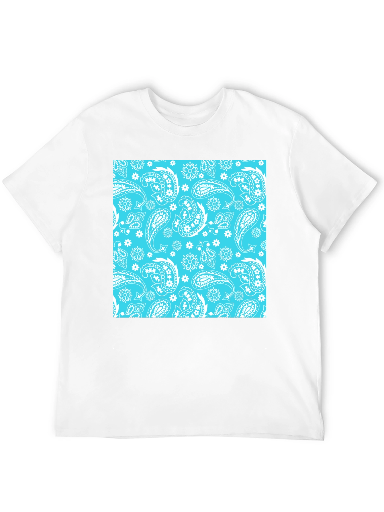 Cool Paisley Print Black T-Shirt