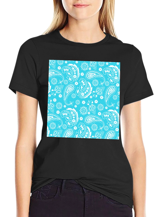 Cool Paisley Print Black T-Shirt