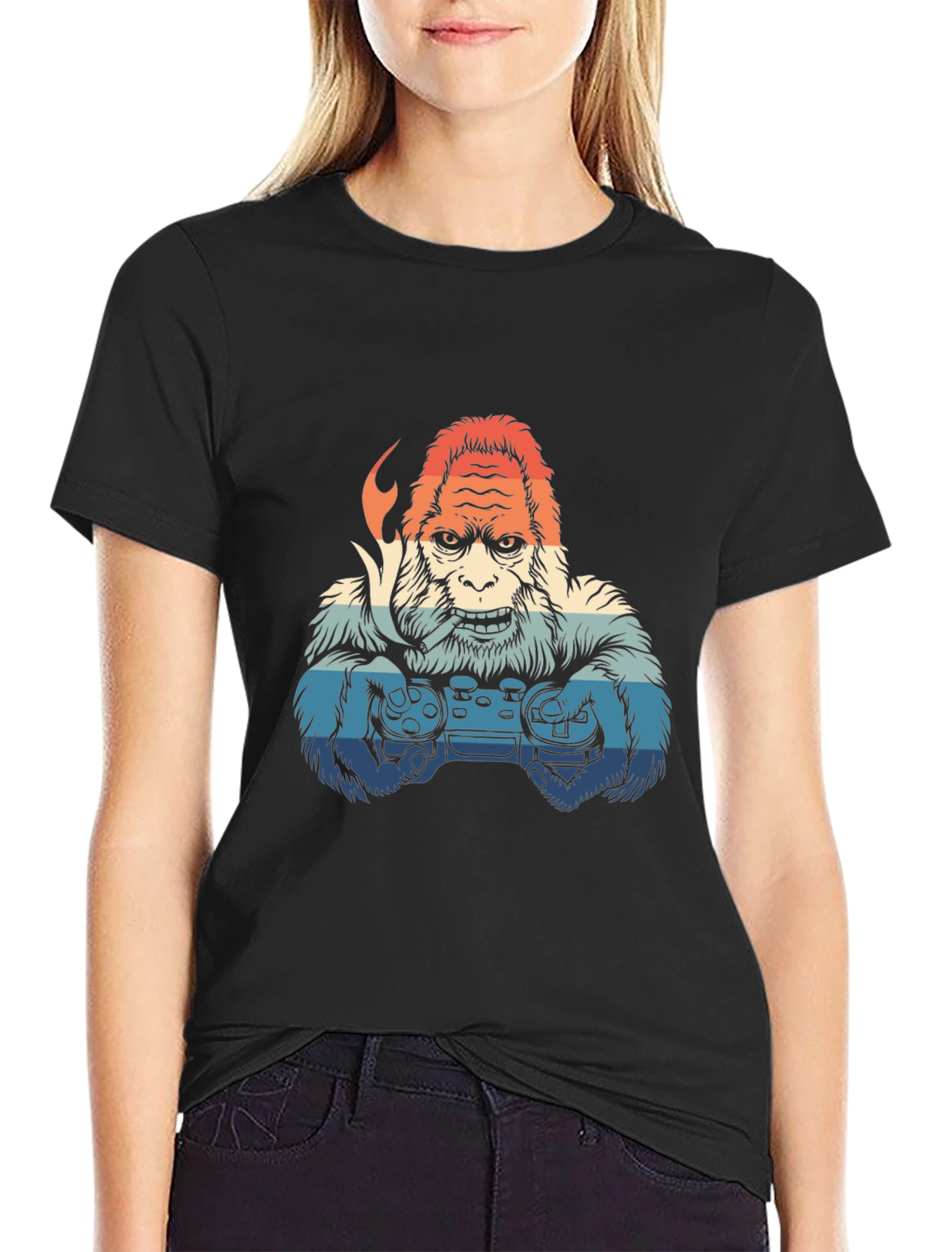 Gamer Bigfoot Graphic Tee - Cool Retro Design