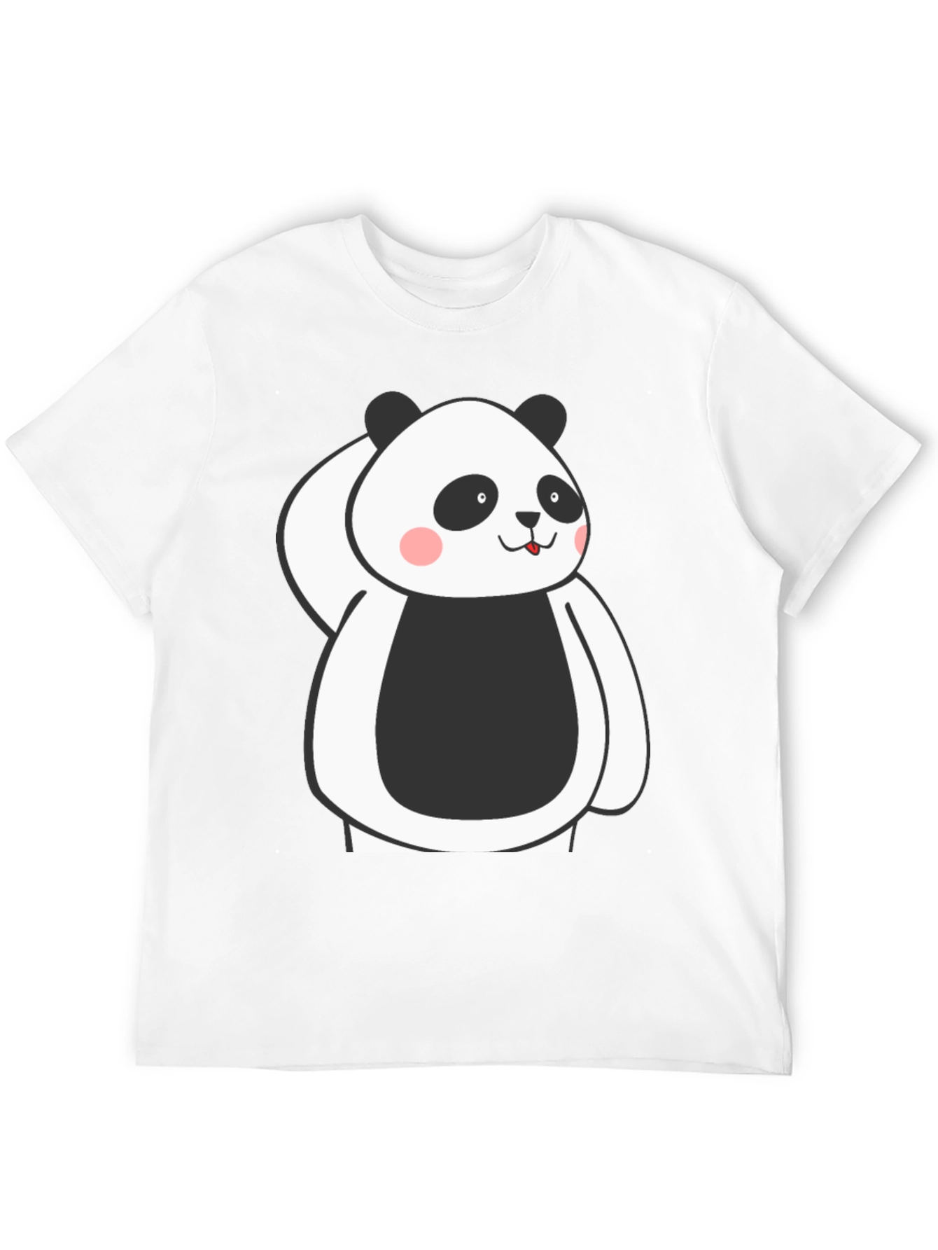Cute Panda Graphic Black T-Shirt