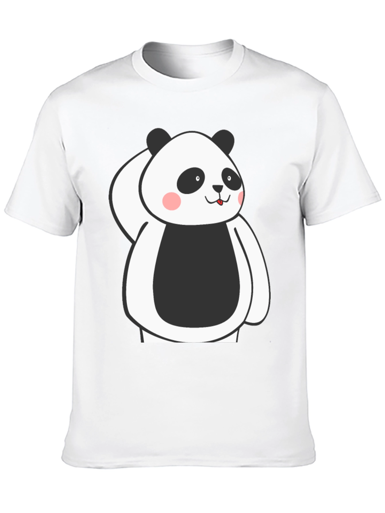 Cute Panda Graphic Black T-Shirt