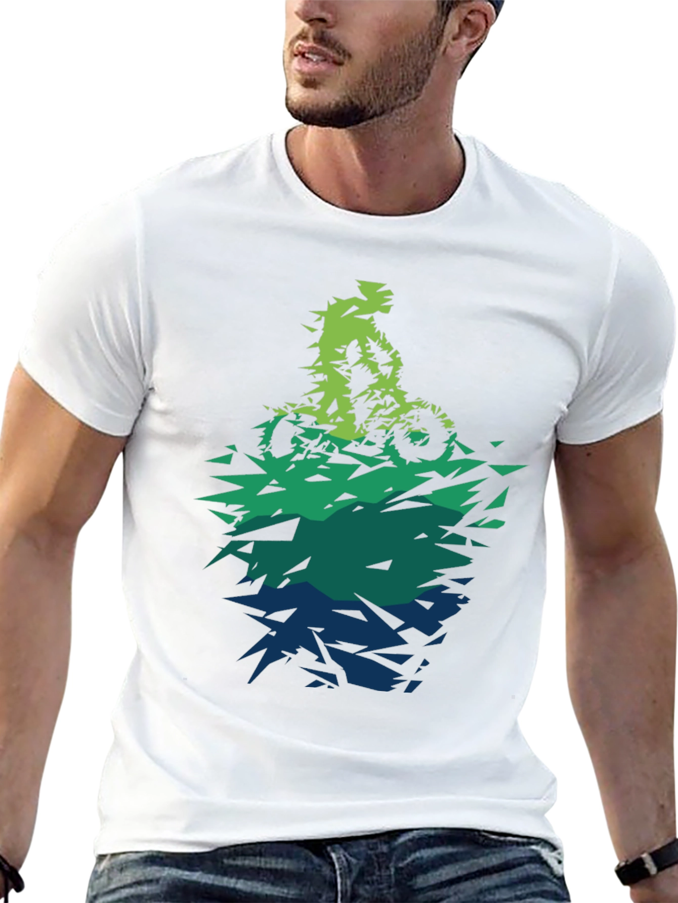 Abstract Mountain Bike Graphic Tee - Black