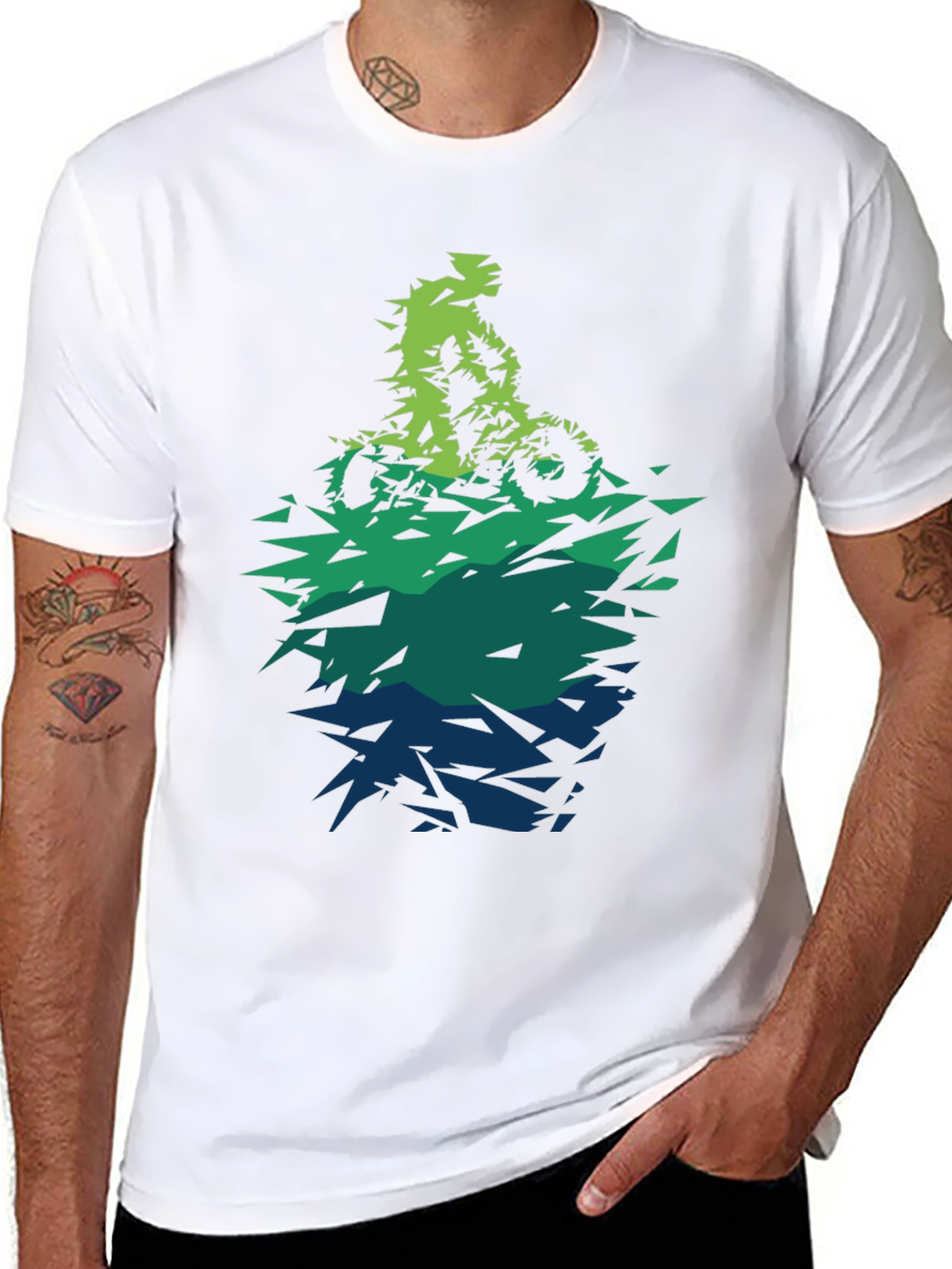 Abstract Mountain Bike Graphic Tee - Black