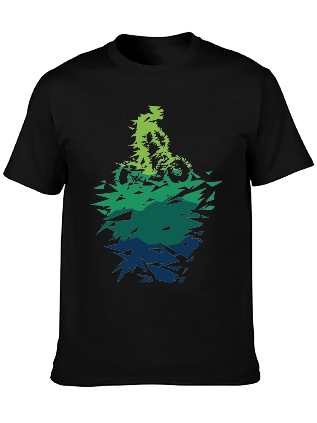 Abstract Mountain Bike Graphic Tee - Black