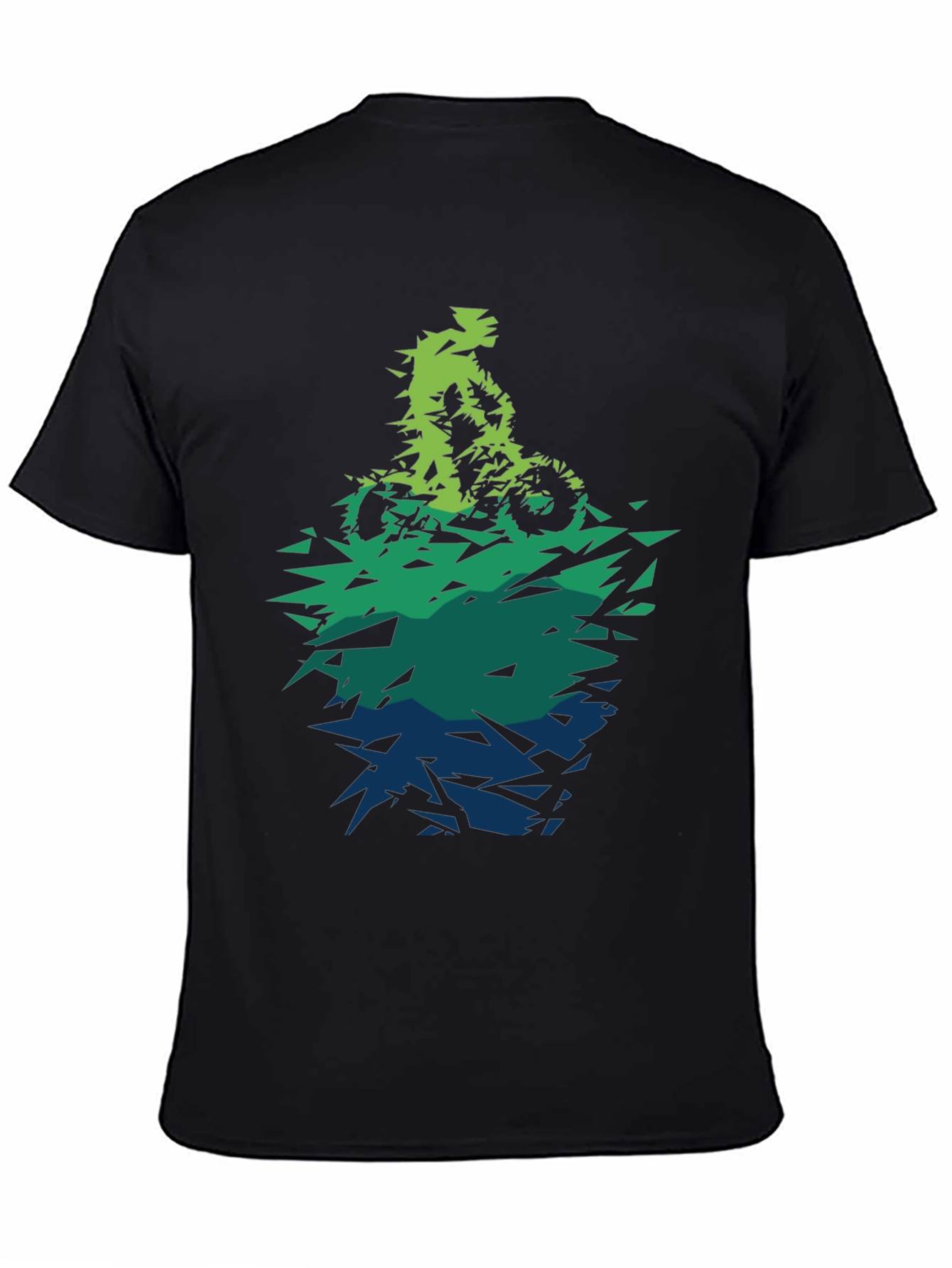 Abstract Mountain Bike Graphic Tee - Black