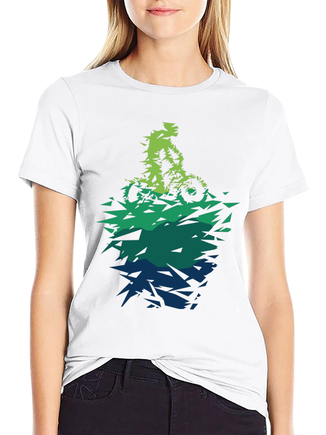 Abstract Mountain Bike Graphic Tee - Black