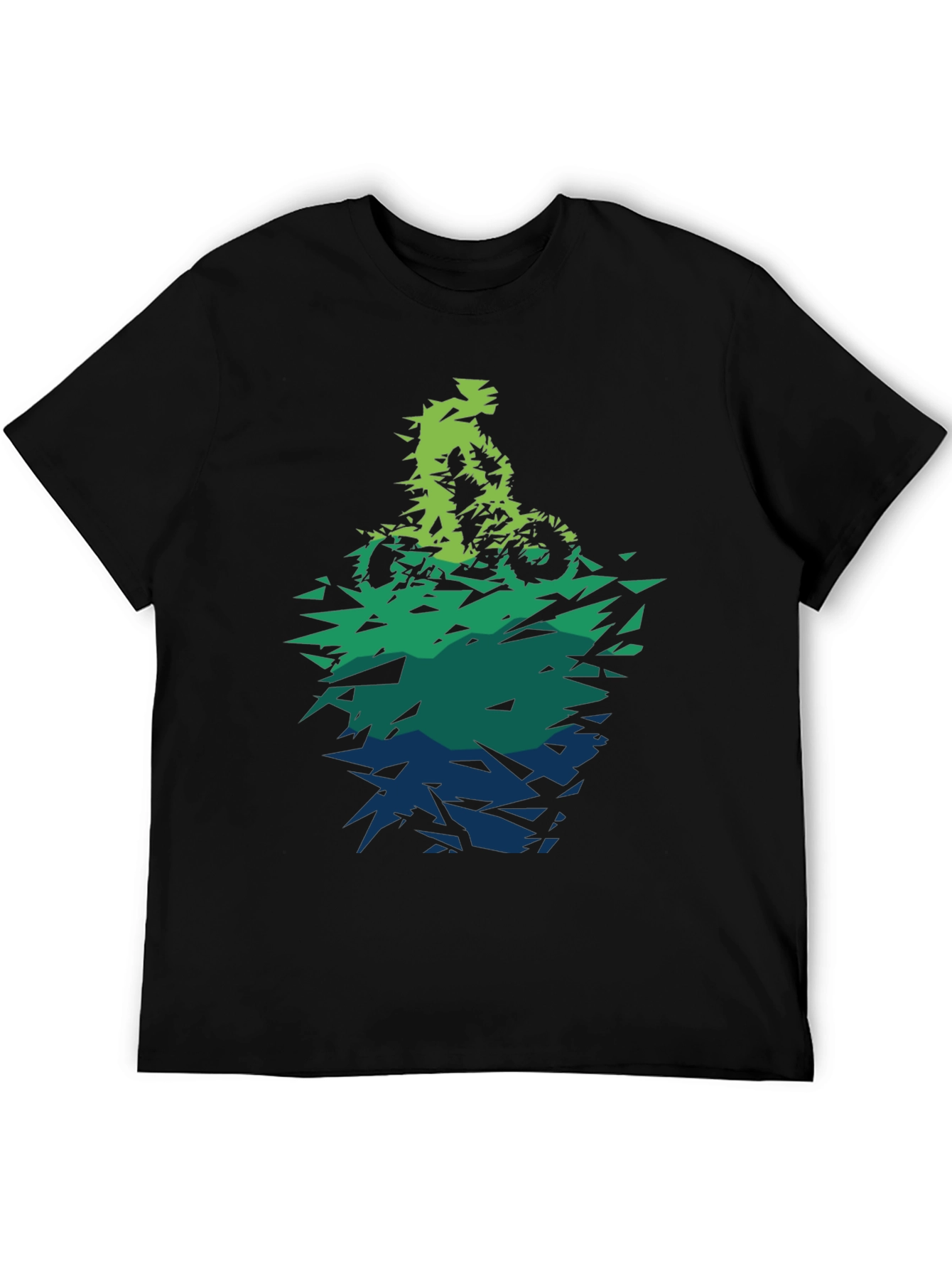 Abstract Mountain Bike Graphic Tee - Black