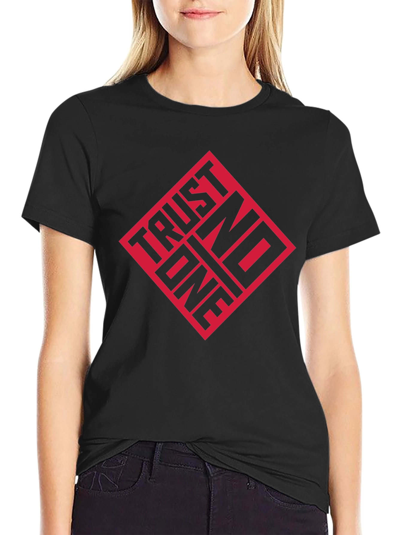Trust No One Graphic Tee - Black