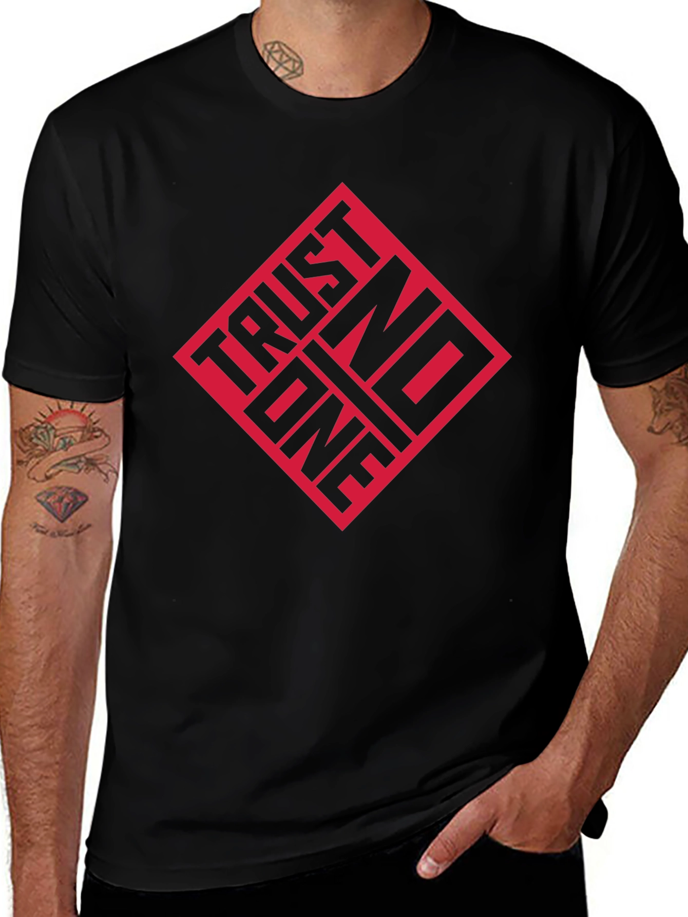 Trust No One Graphic Tee - Black