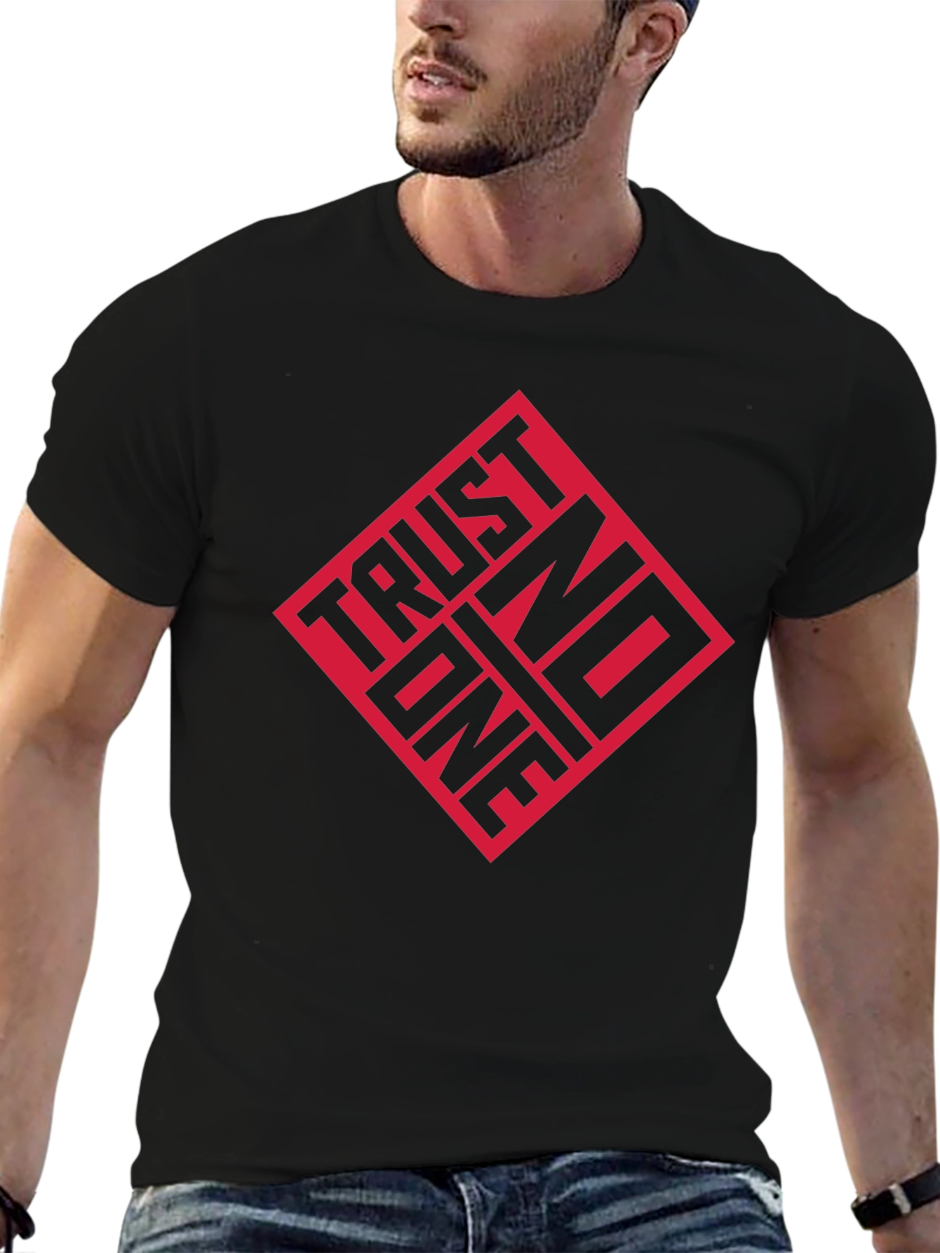 Trust No One Graphic Tee - Black