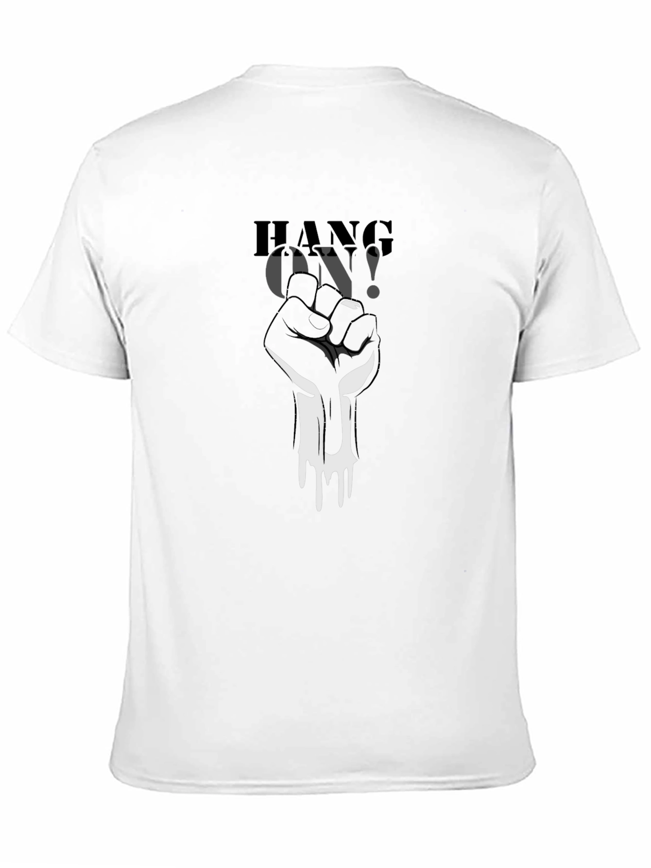 Hang On! Graphic Print Black T-Shirt