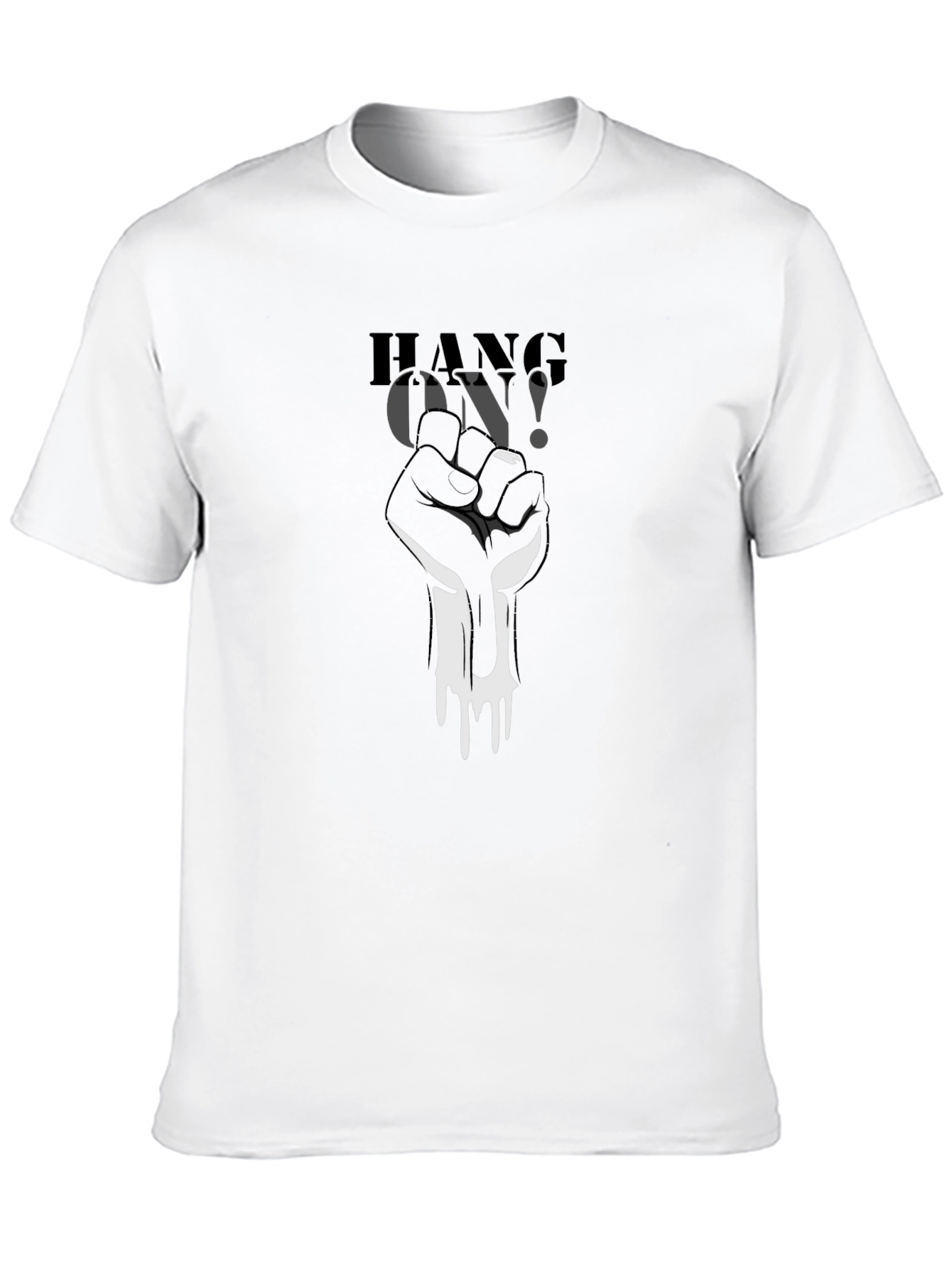 Hang On! Graphic Print Black T-Shirt