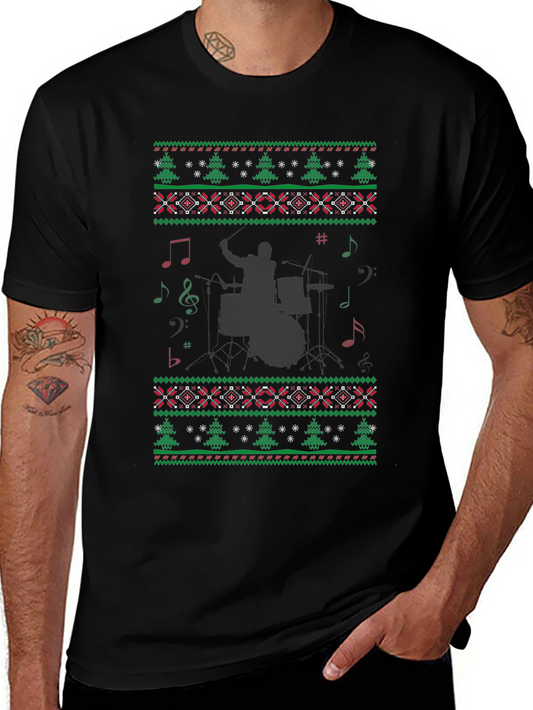 Festive Drummer Christmas Sweater T-Shirt