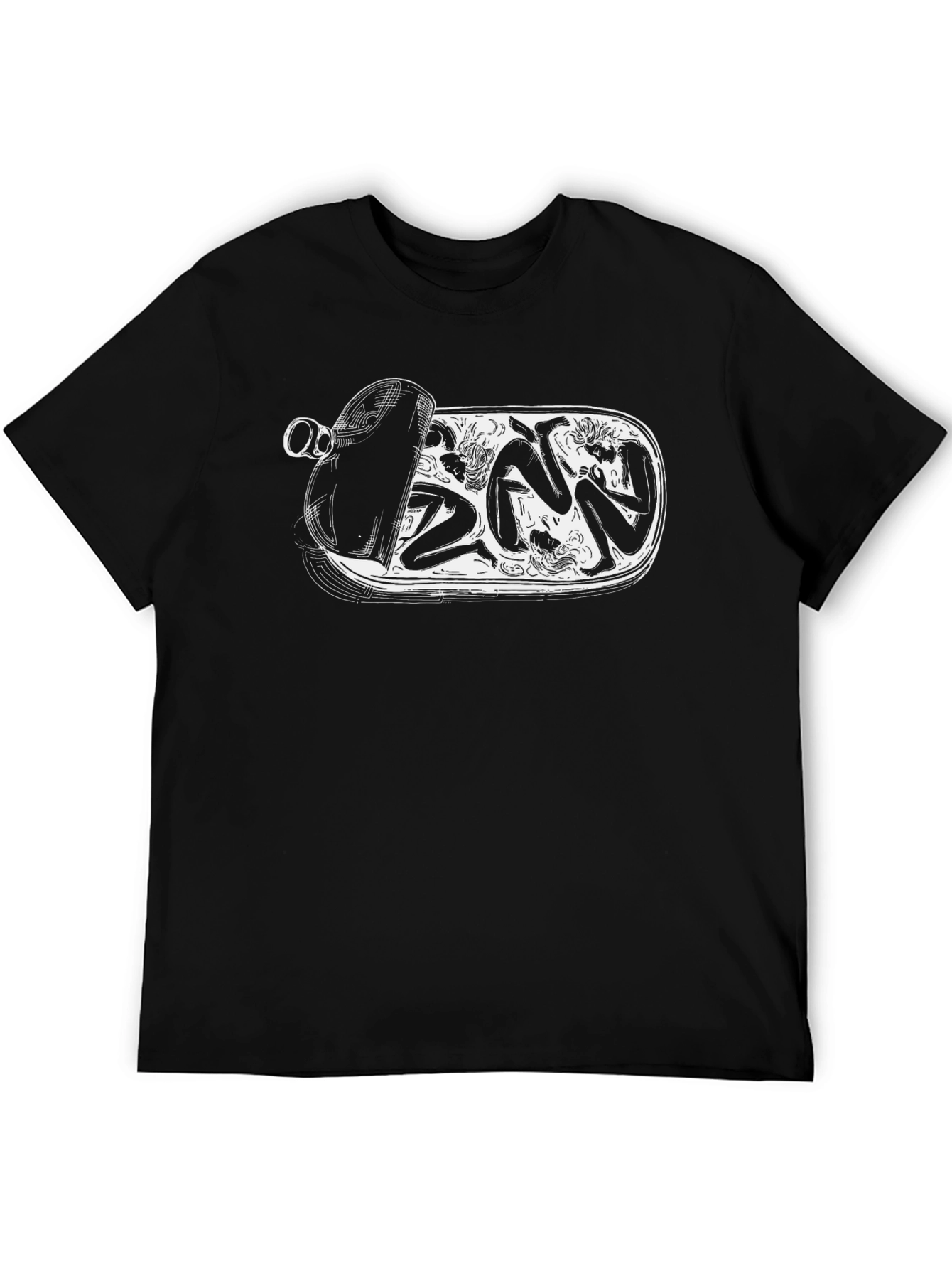 Sardine Can Graphic Tee - Black Cotton