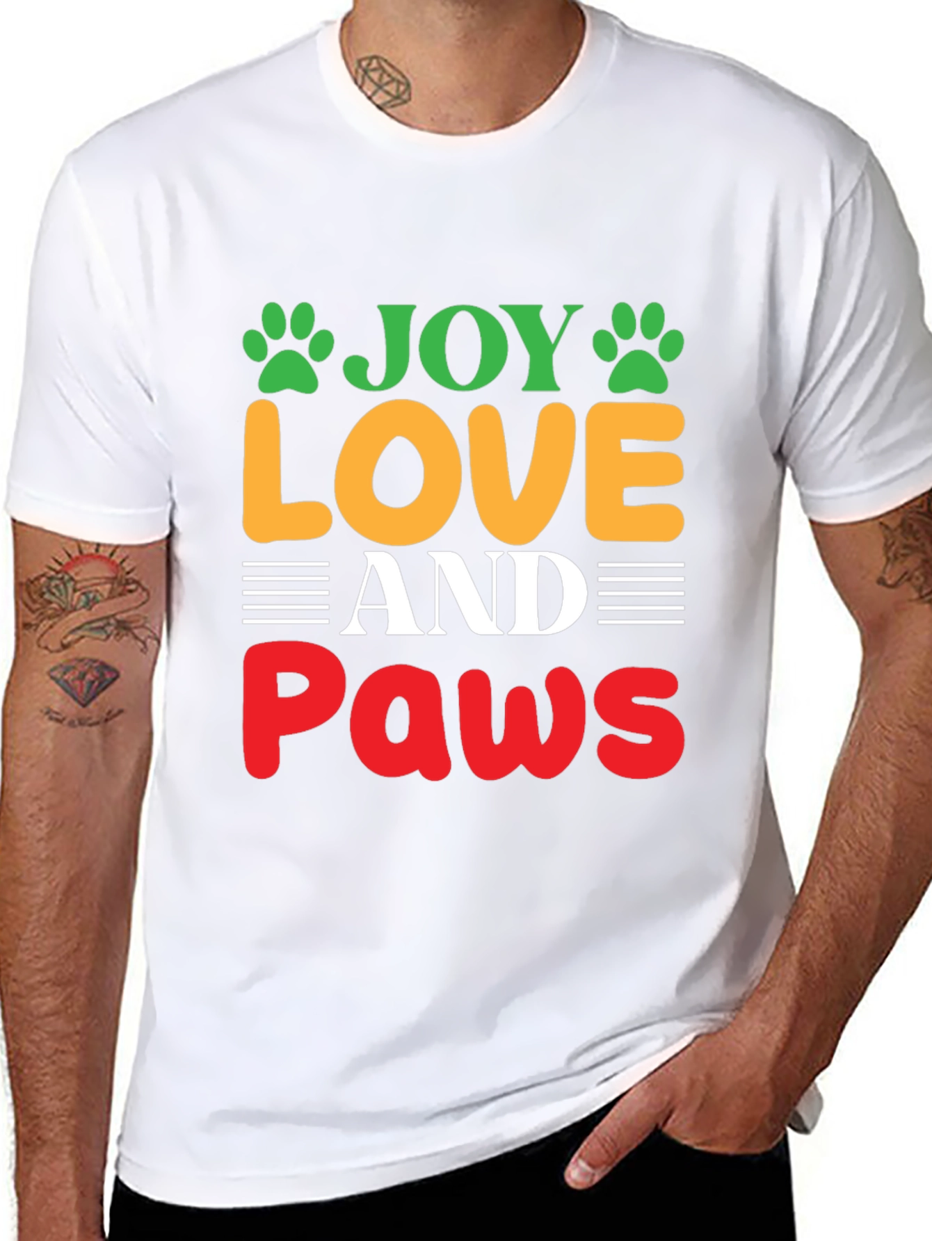 Joy Love and Paws Graphic T-Shirt