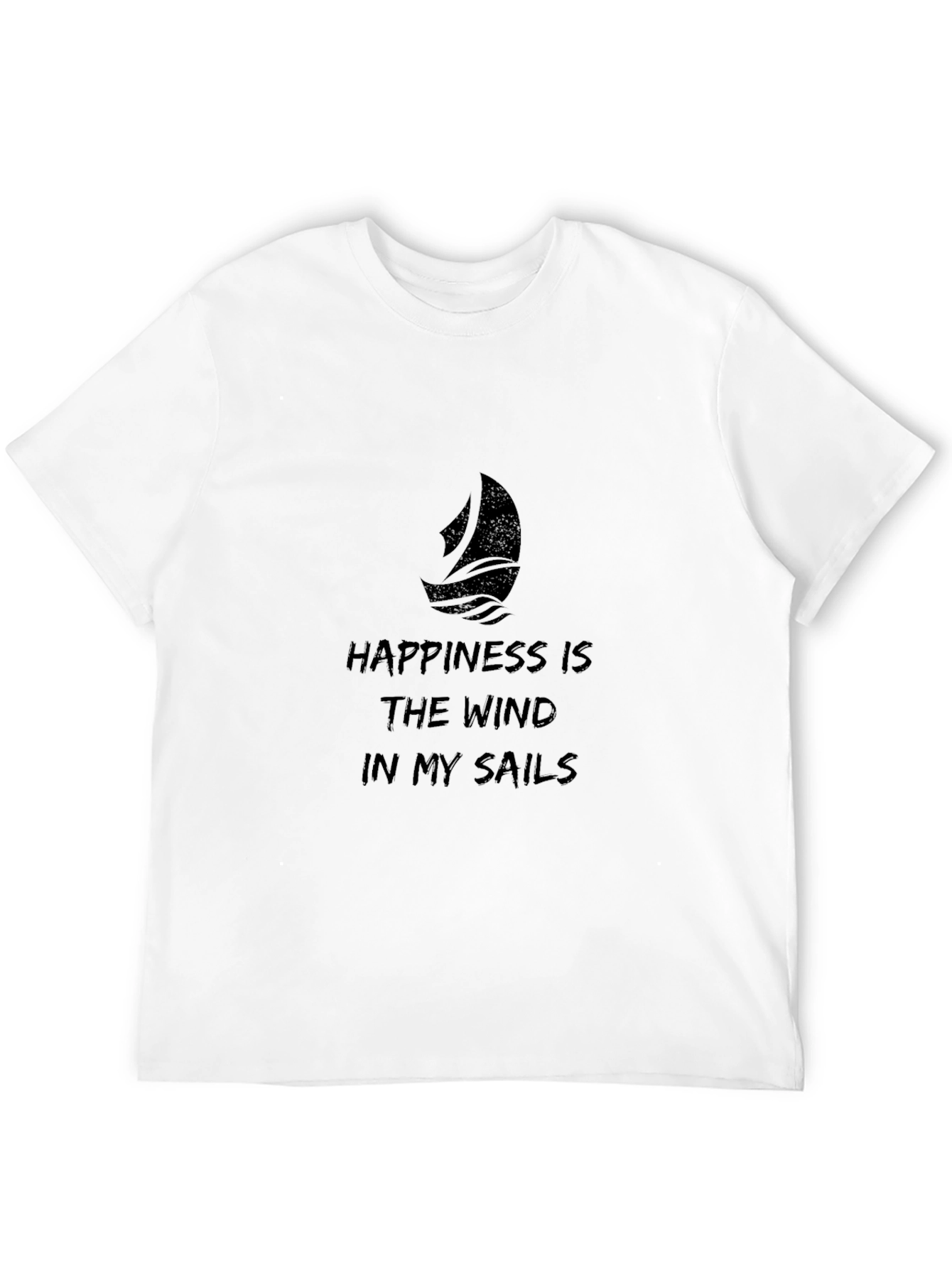 Happiness is the Wind in My Sails Black T-Shirt