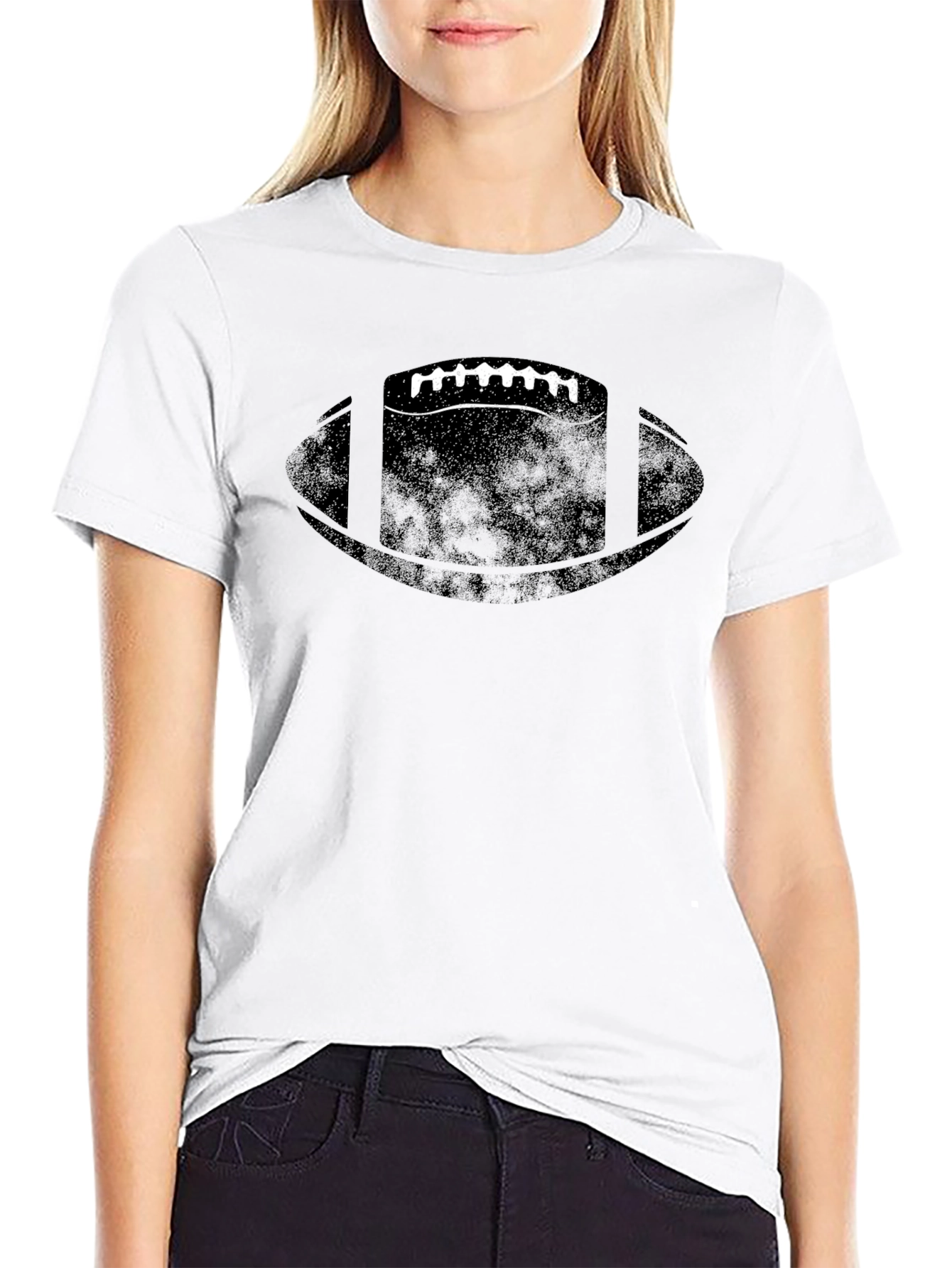 Football Graphic Tee - Distressed Design