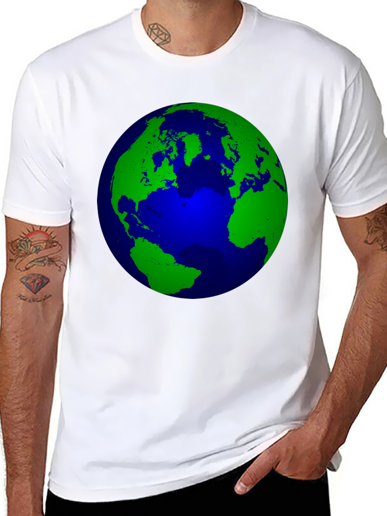 Earth Graphic Print Black T-Shirt