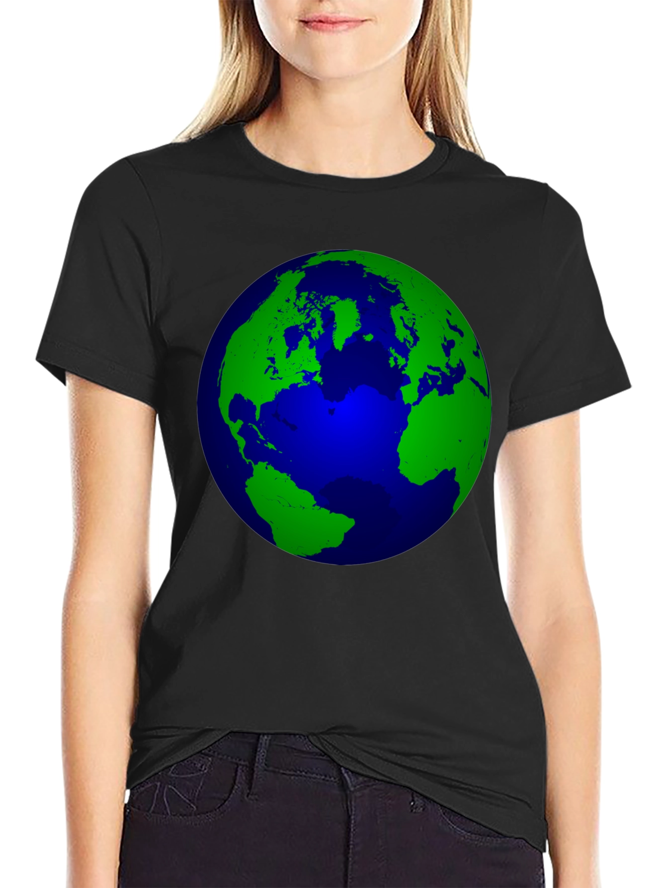 Earth Graphic Print Black T-Shirt