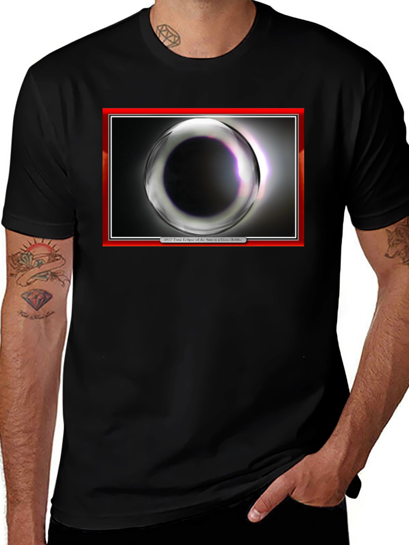 Eclipse Graphic Print Black T-Shirt