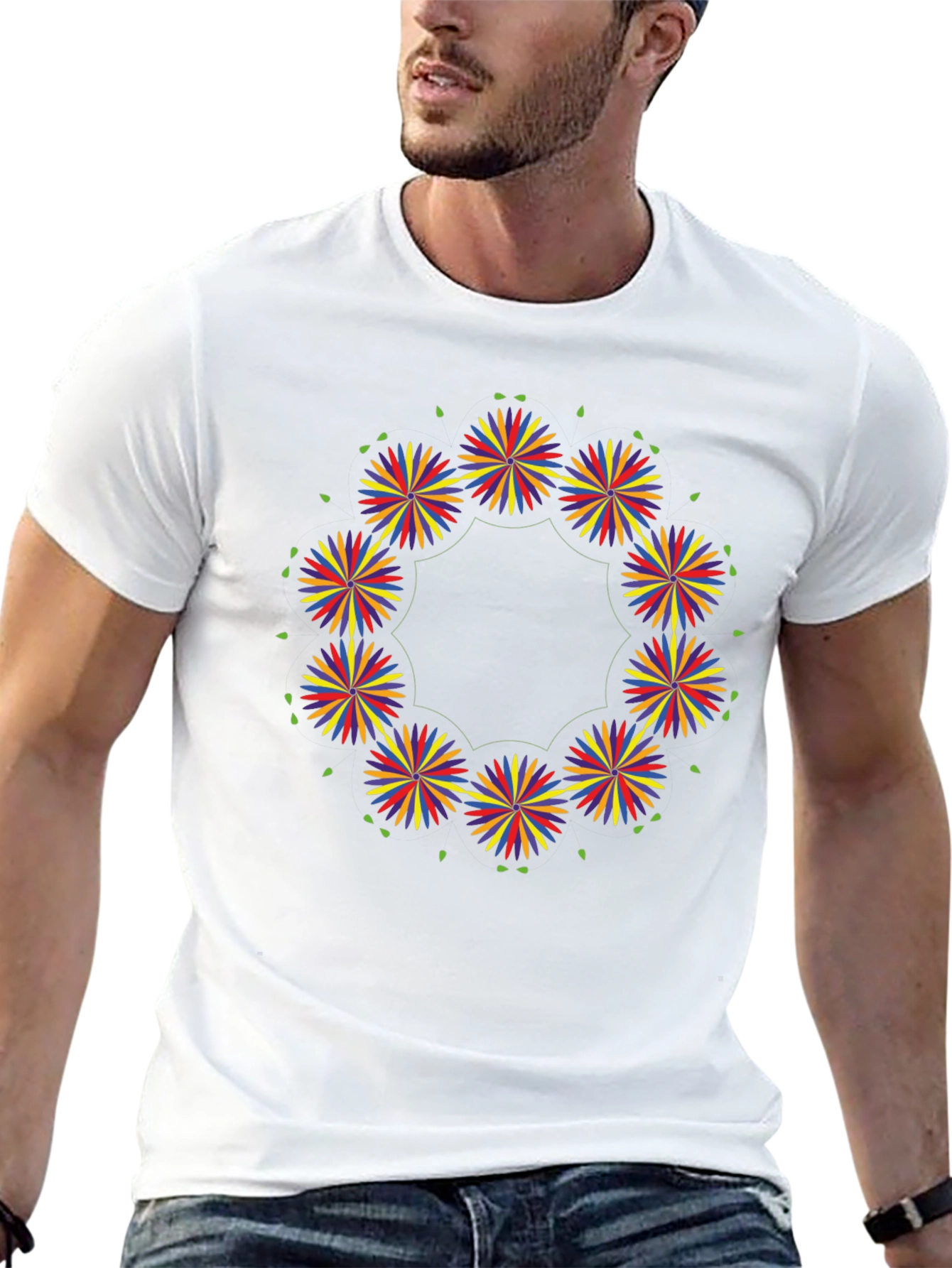 Floral Burst Black T-Shirt