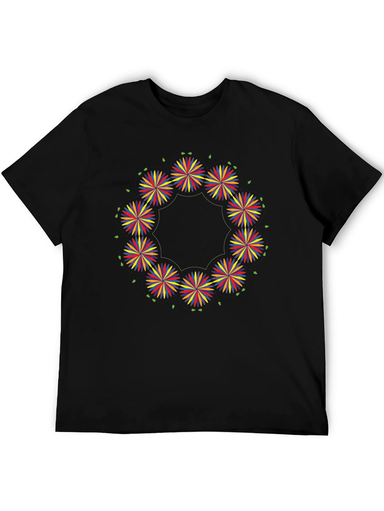 Floral Burst Black T-Shirt