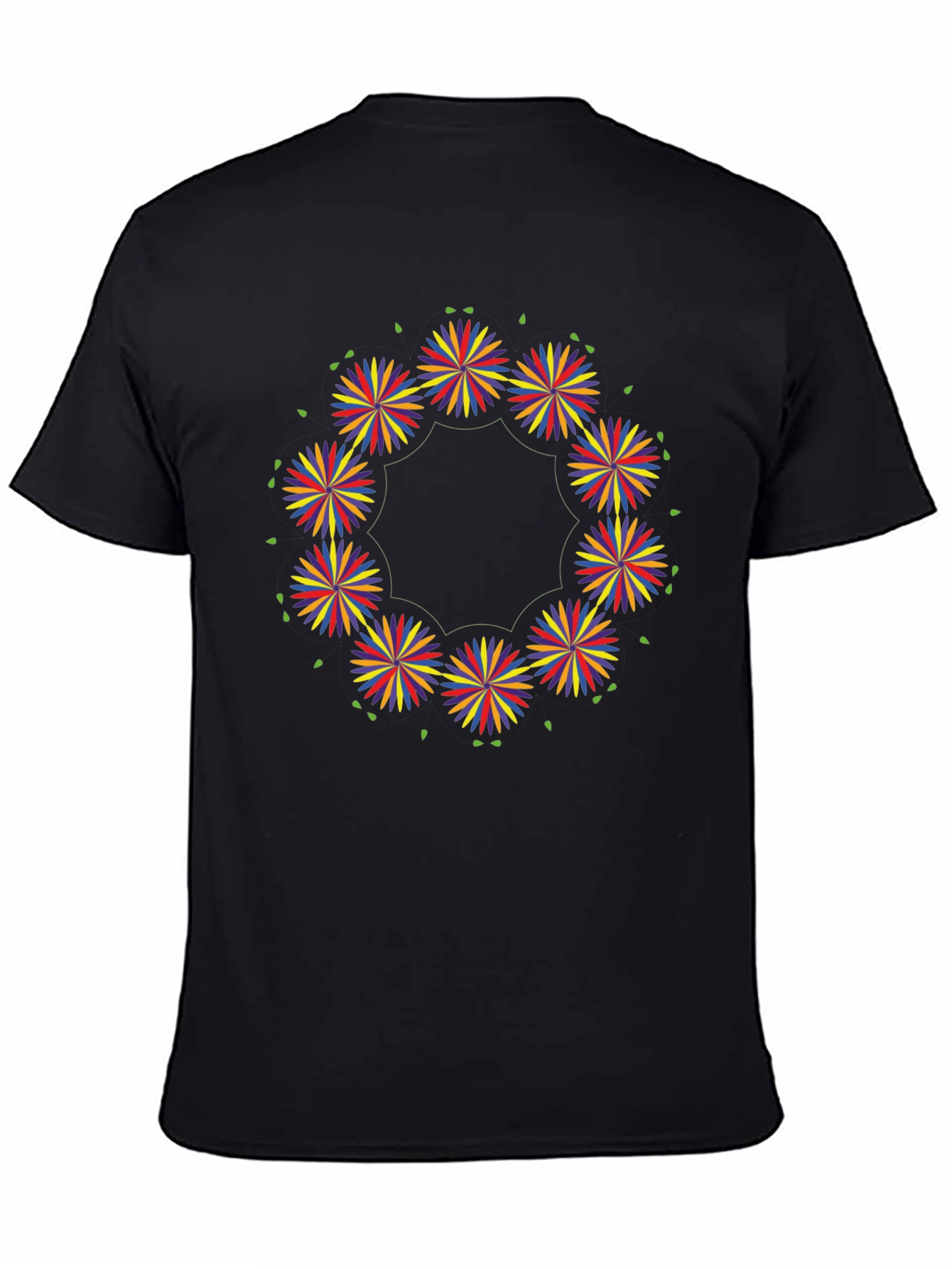 Floral Burst Black T-Shirt