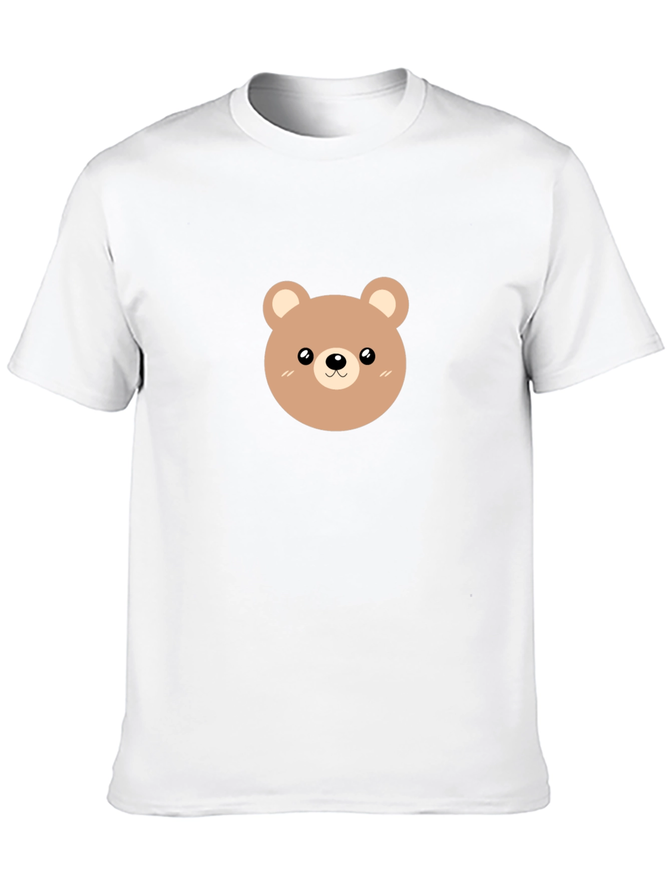 Cute Bear Graphic Tee - Black Cotton Casual Shirt