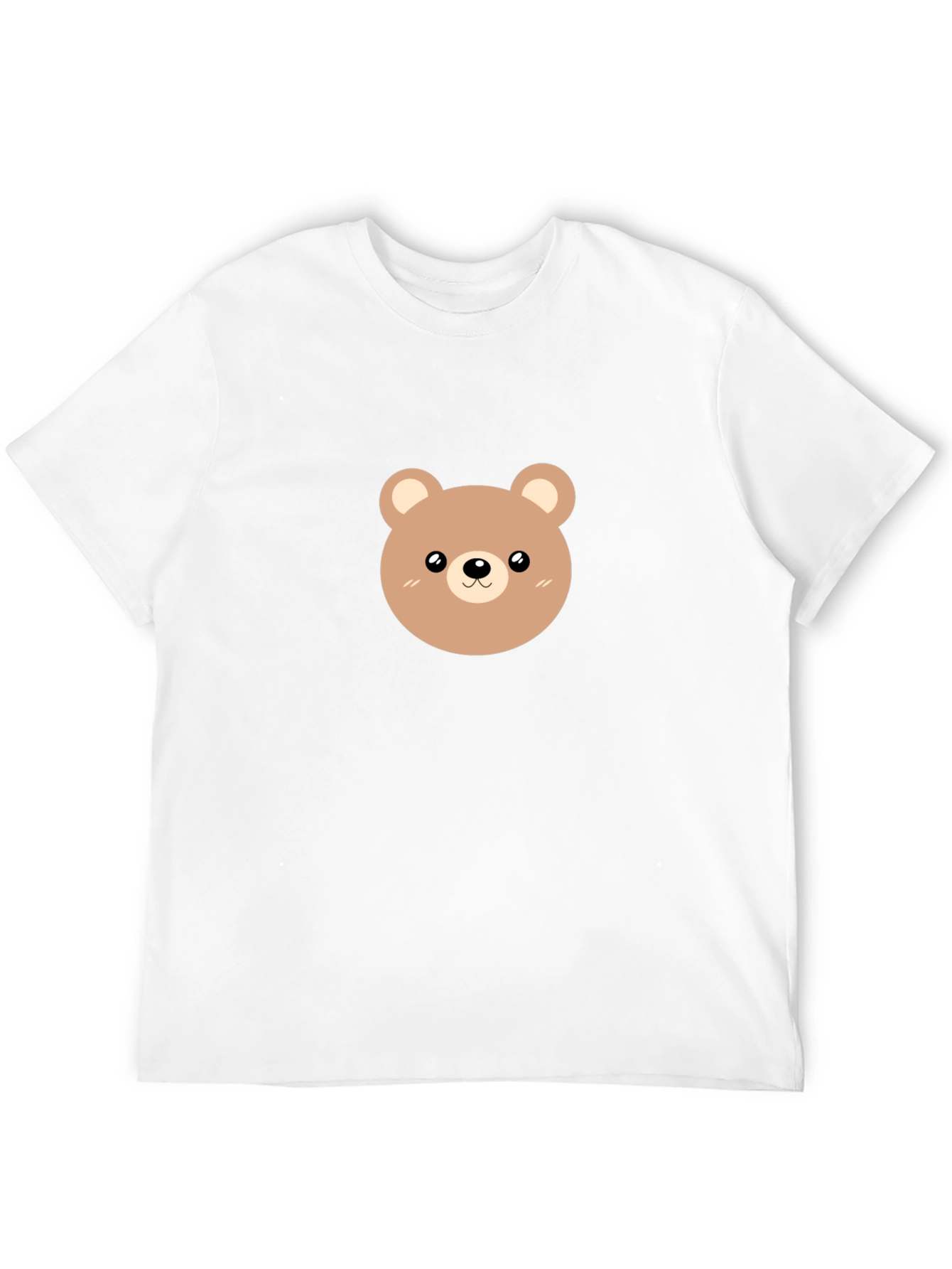 Cute Bear Graphic Tee - Black Cotton Casual Shirt