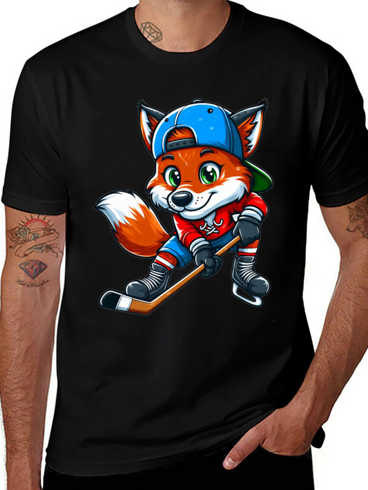 Fox Hockey Player Graphic Tee