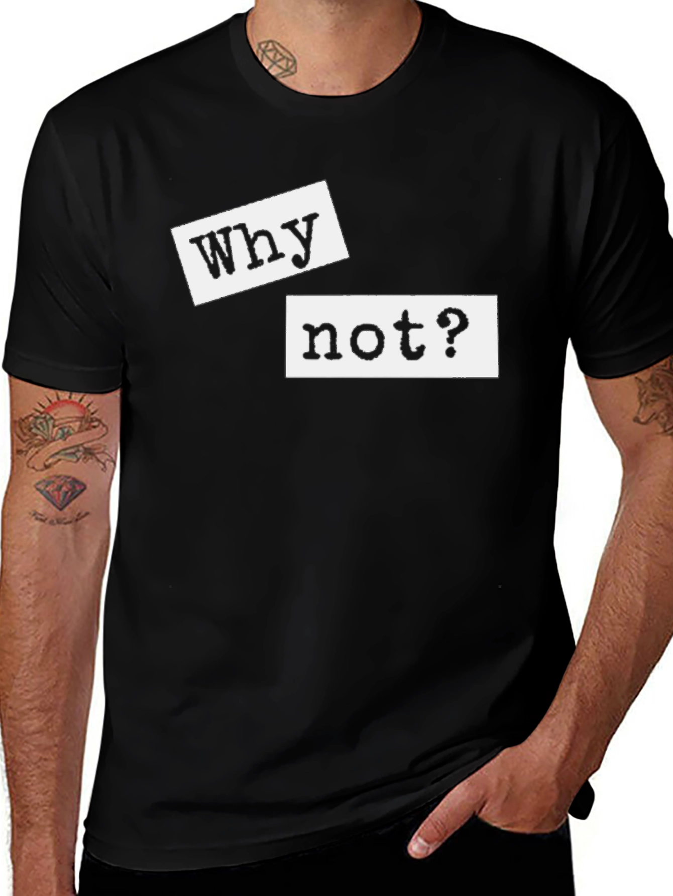 Why Not? Graphic Tee - Black Casual T-Shirt