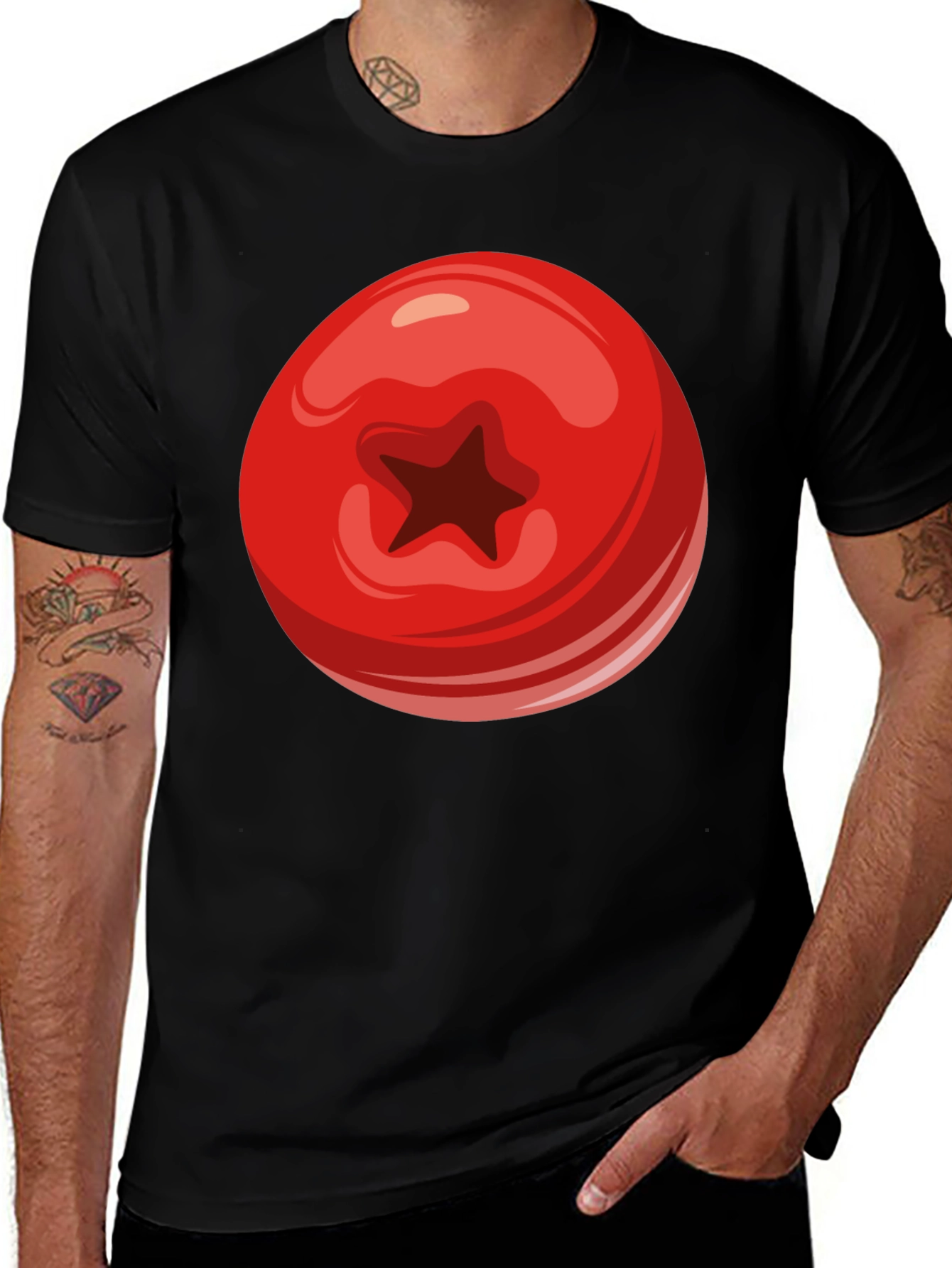 Tomato Graphic Black T-Shirt