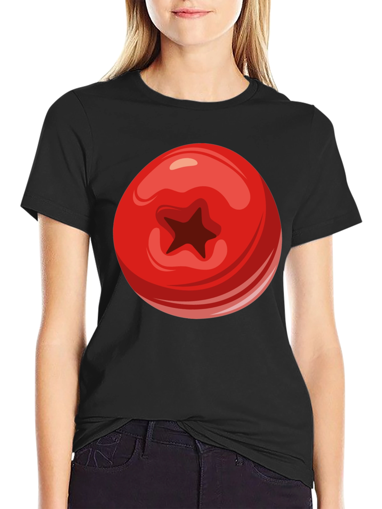 Tomato Graphic Black T-Shirt