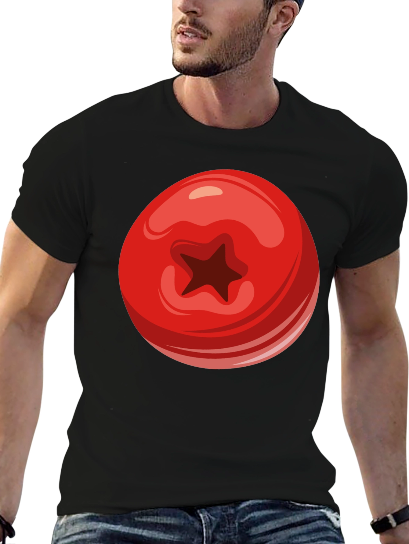Tomato Graphic Black T-Shirt