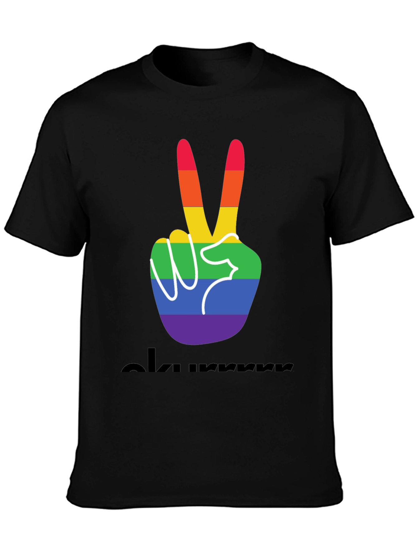 Pride Peace Sign Black Tee