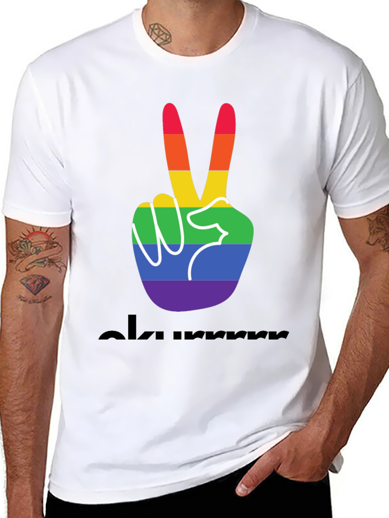 Pride Peace Sign Black Tee