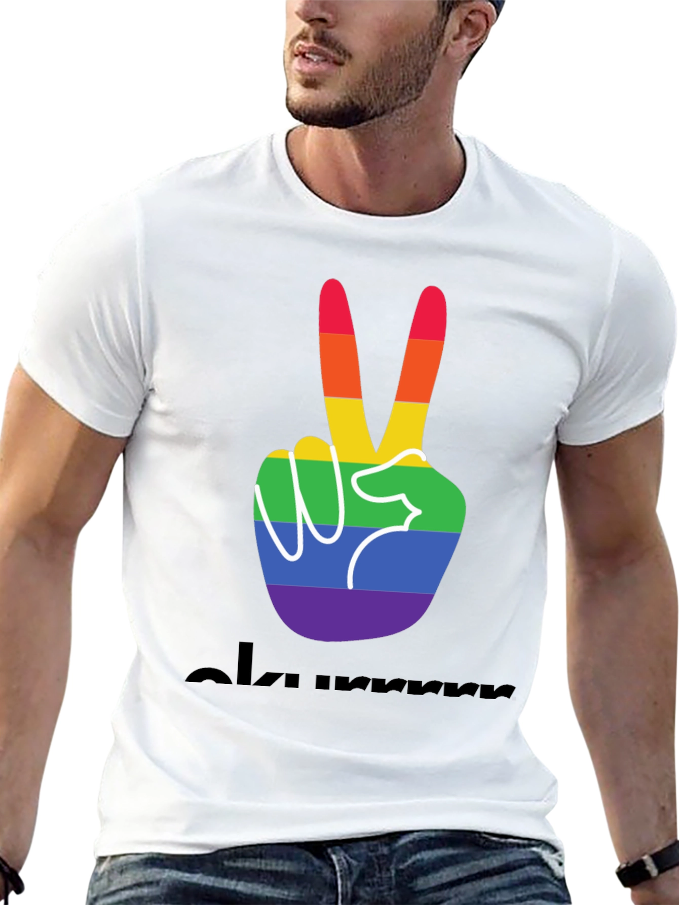 Pride Peace Sign Black Tee