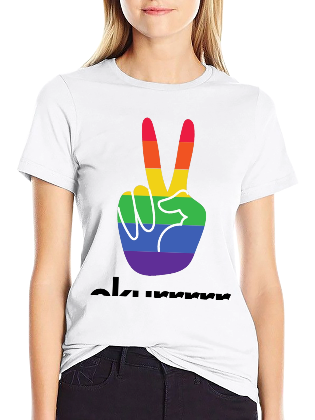 Pride Peace Sign Black Tee