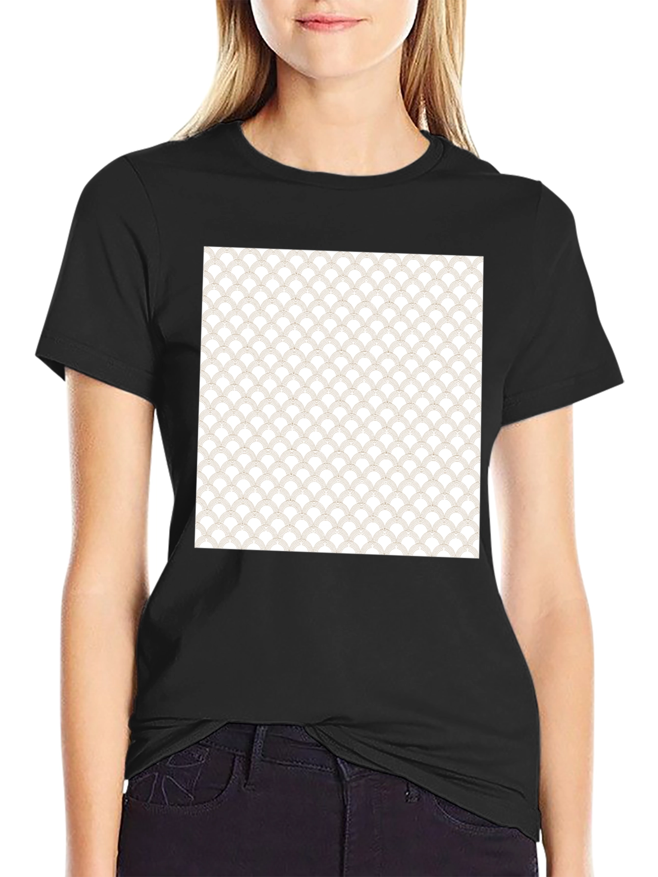 Stylish Black T-Shirt with Unique Pattern