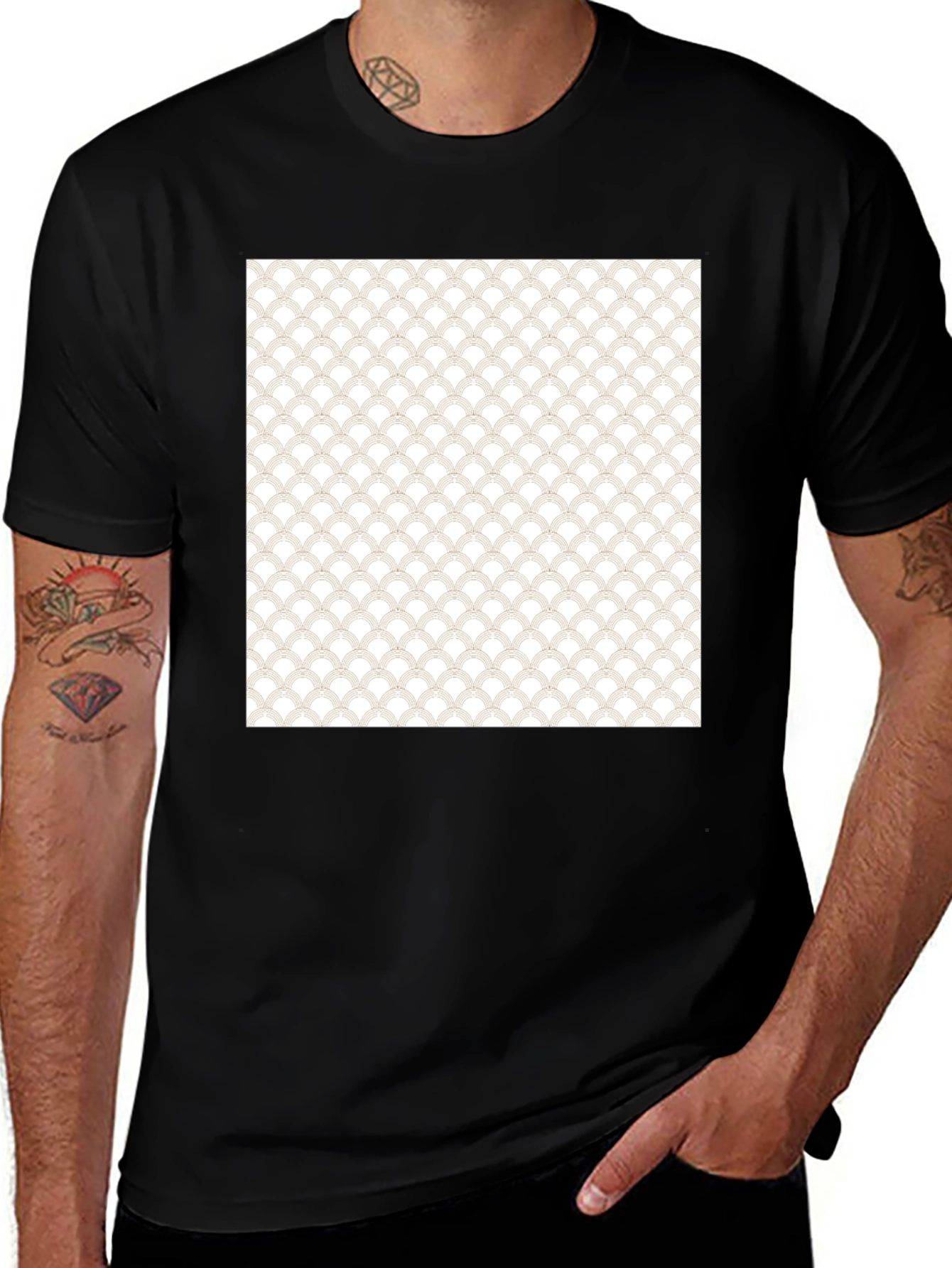 Stylish Black T-Shirt with Unique Pattern