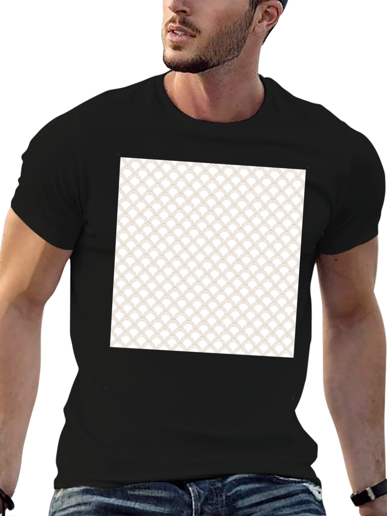 Stylish Black T-Shirt with Unique Pattern