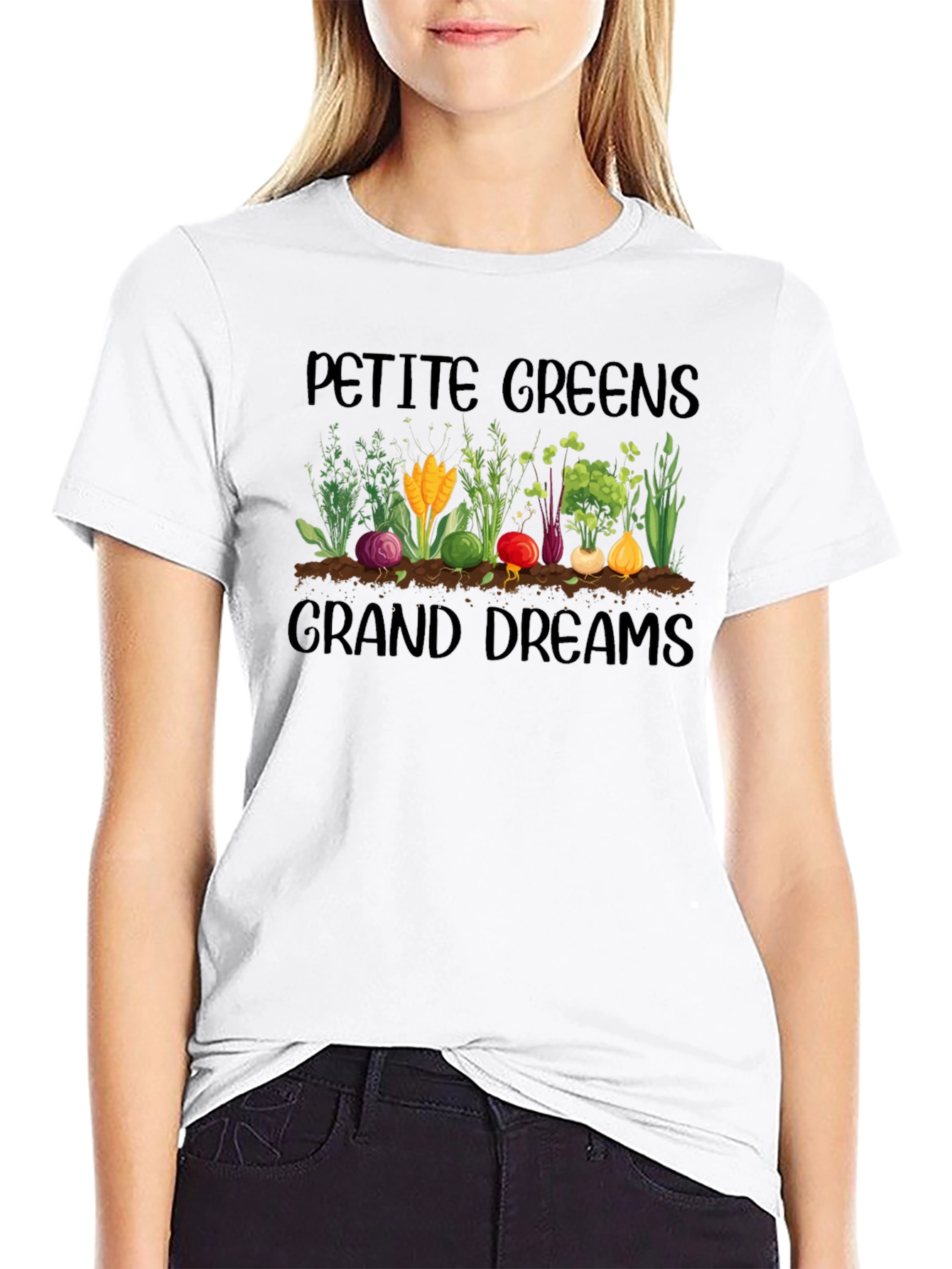 Petite Greens Grand Dreams Graphic T-Shirt