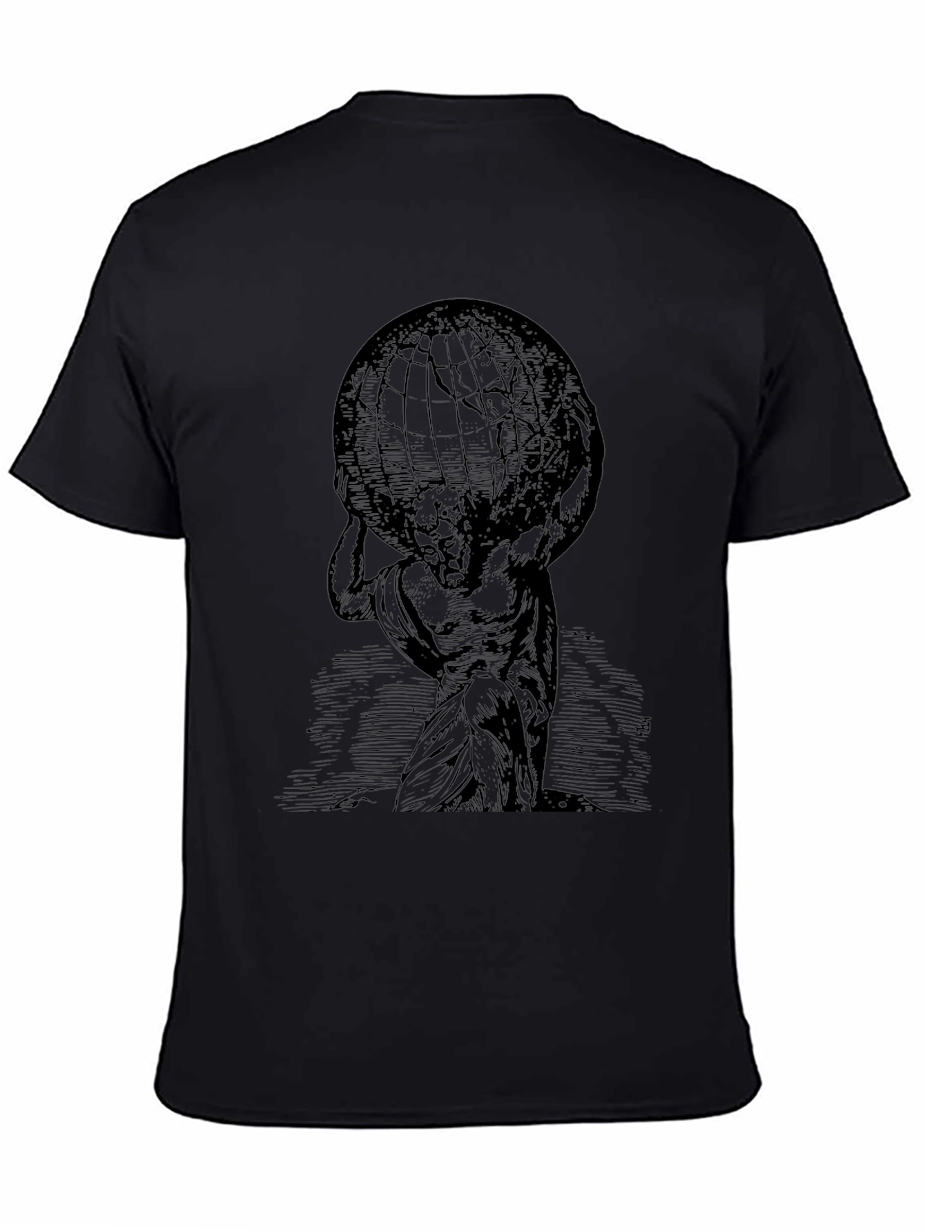 Atlas World T-Shirt - Black Graphic Tee